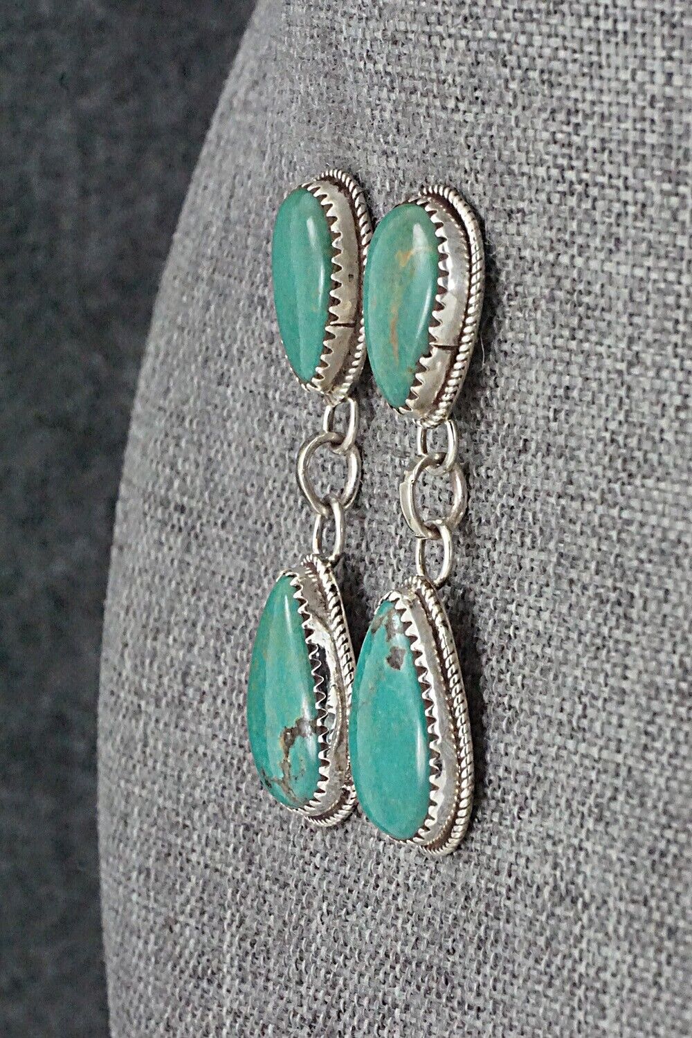 Turquoise & Sterling Silver Earrings - Ernest Hawthorne