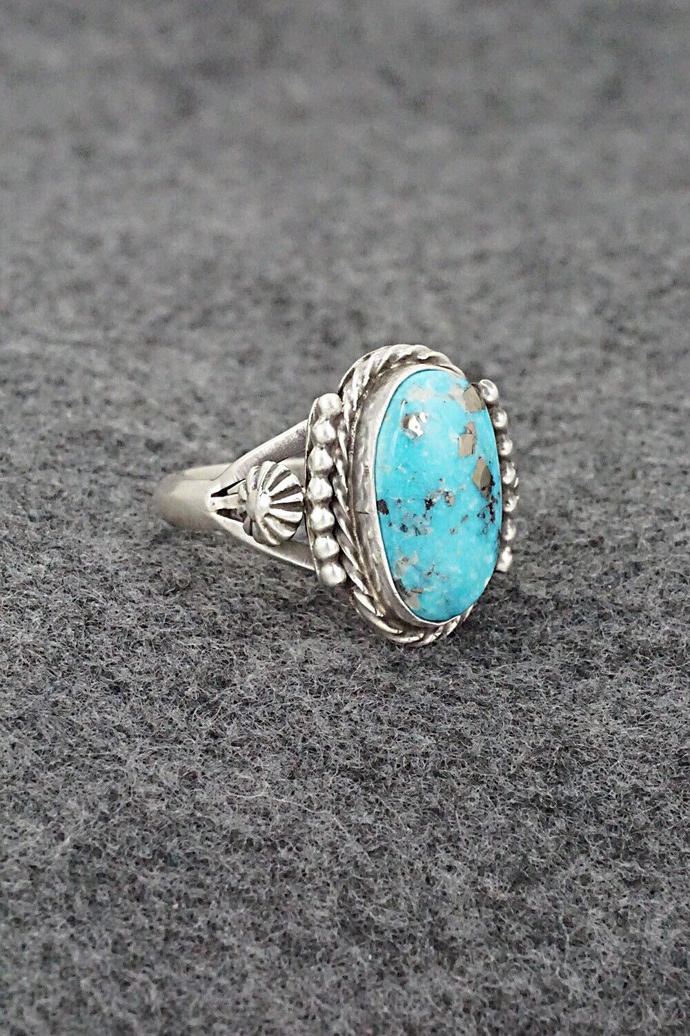 Turquoise & Sterling Silver Ring - Samuel Yellowhair - Size 7
