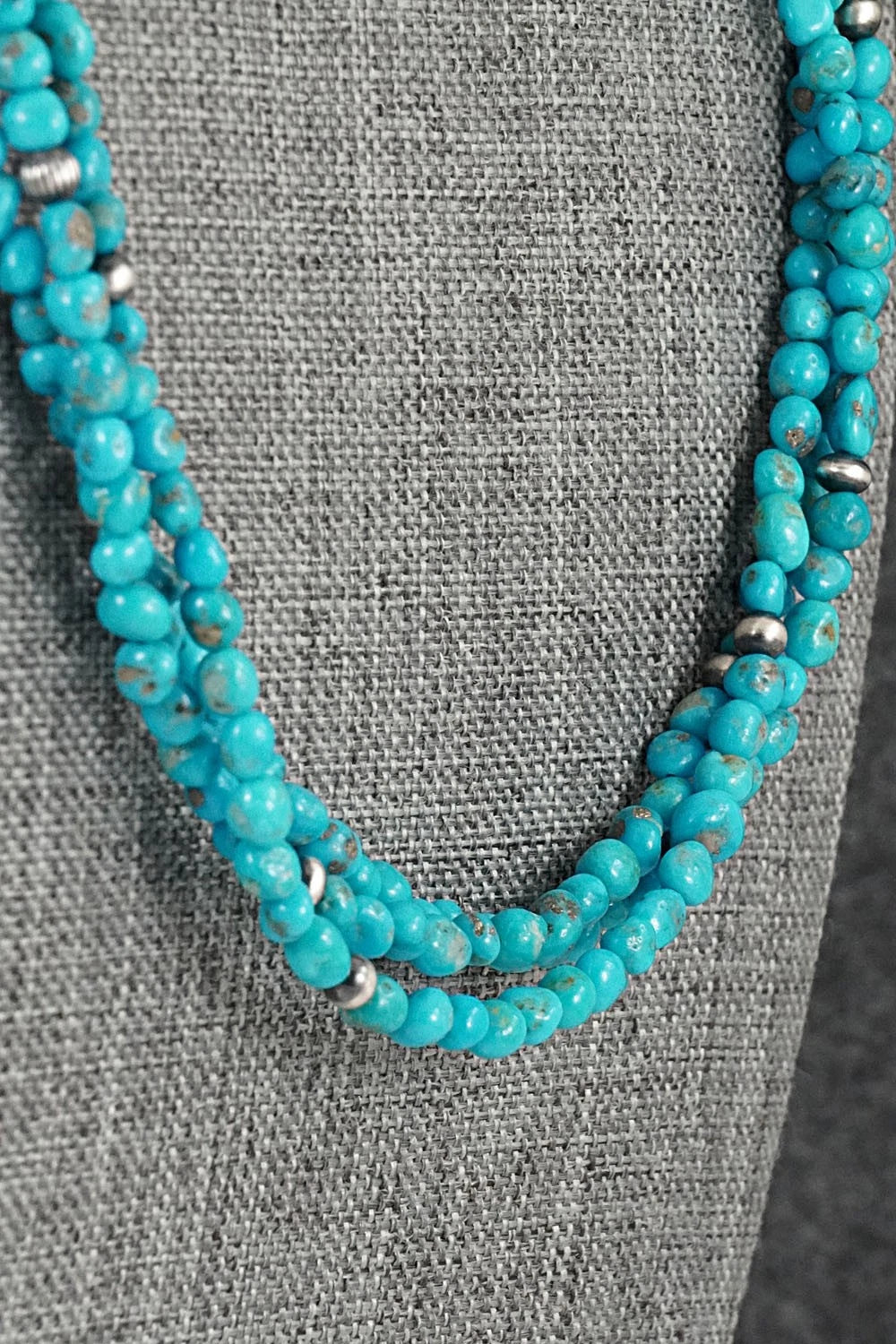 Turquoise & Sterling Silver Necklace - Theresa Skeets