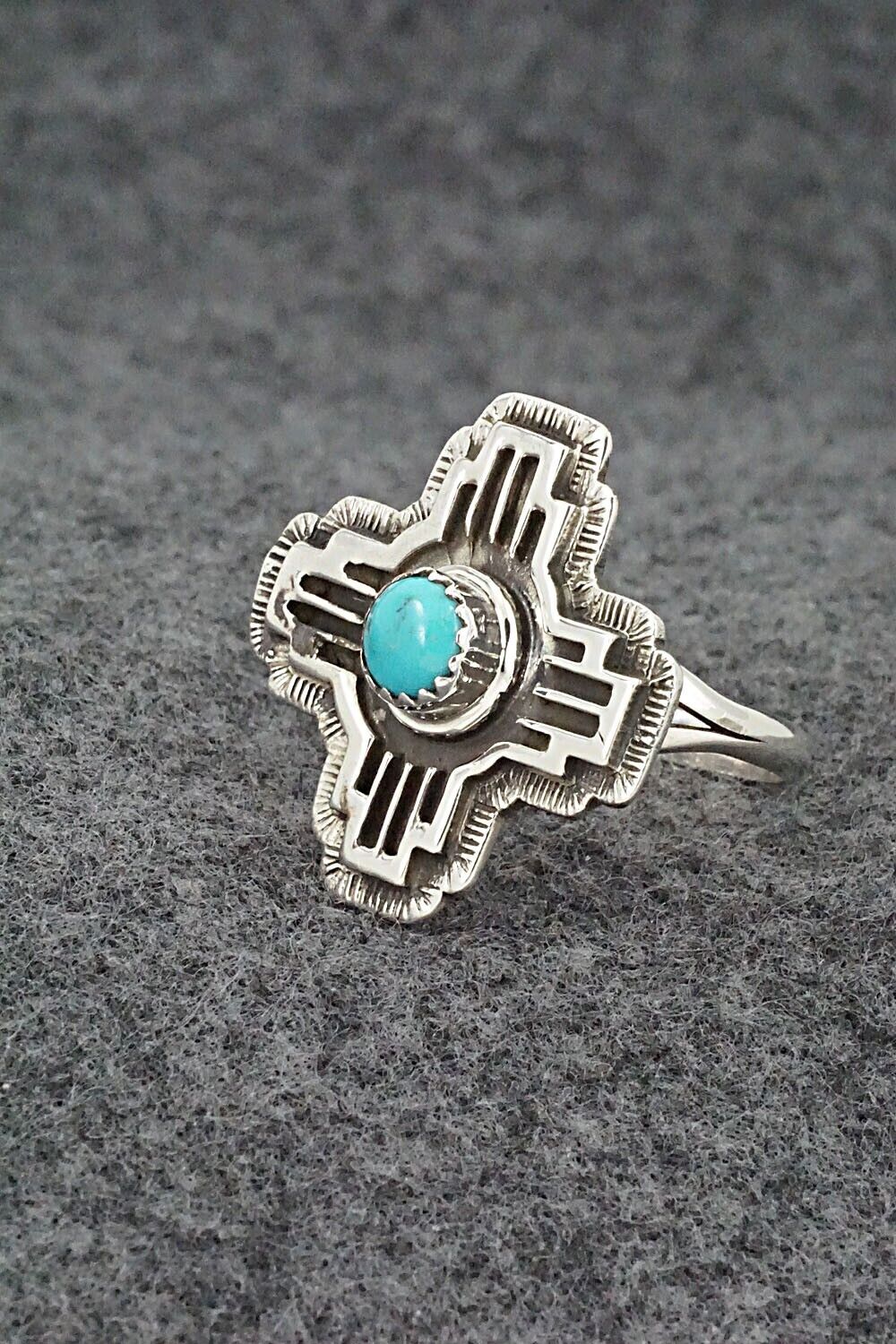 Turquoise and Sterling Silver Ring - Letricia Largo - Size 9.5