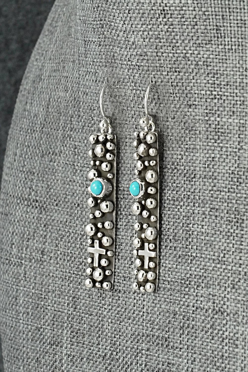 Turquoise & Sterling Silver Earrings - Akee Douglas
