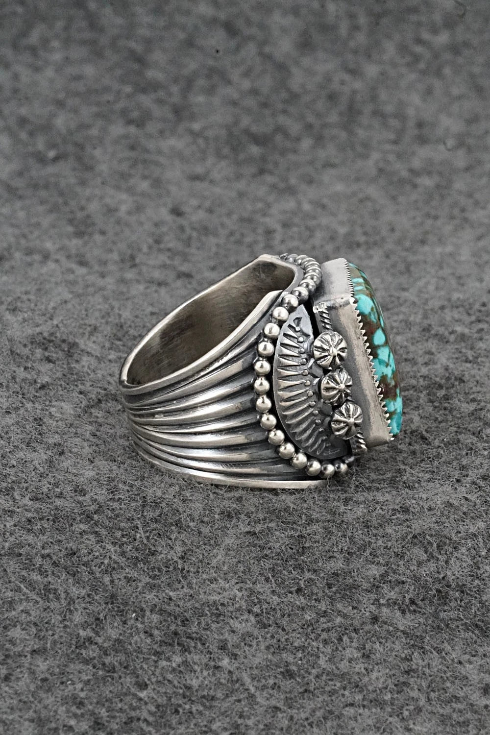 Turquoise & Sterling Silver Ring - Delbert Gordon - Size 12.5