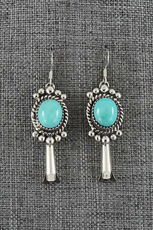 Turquoise & Sterling Silver Earrings - Vernon Johnson