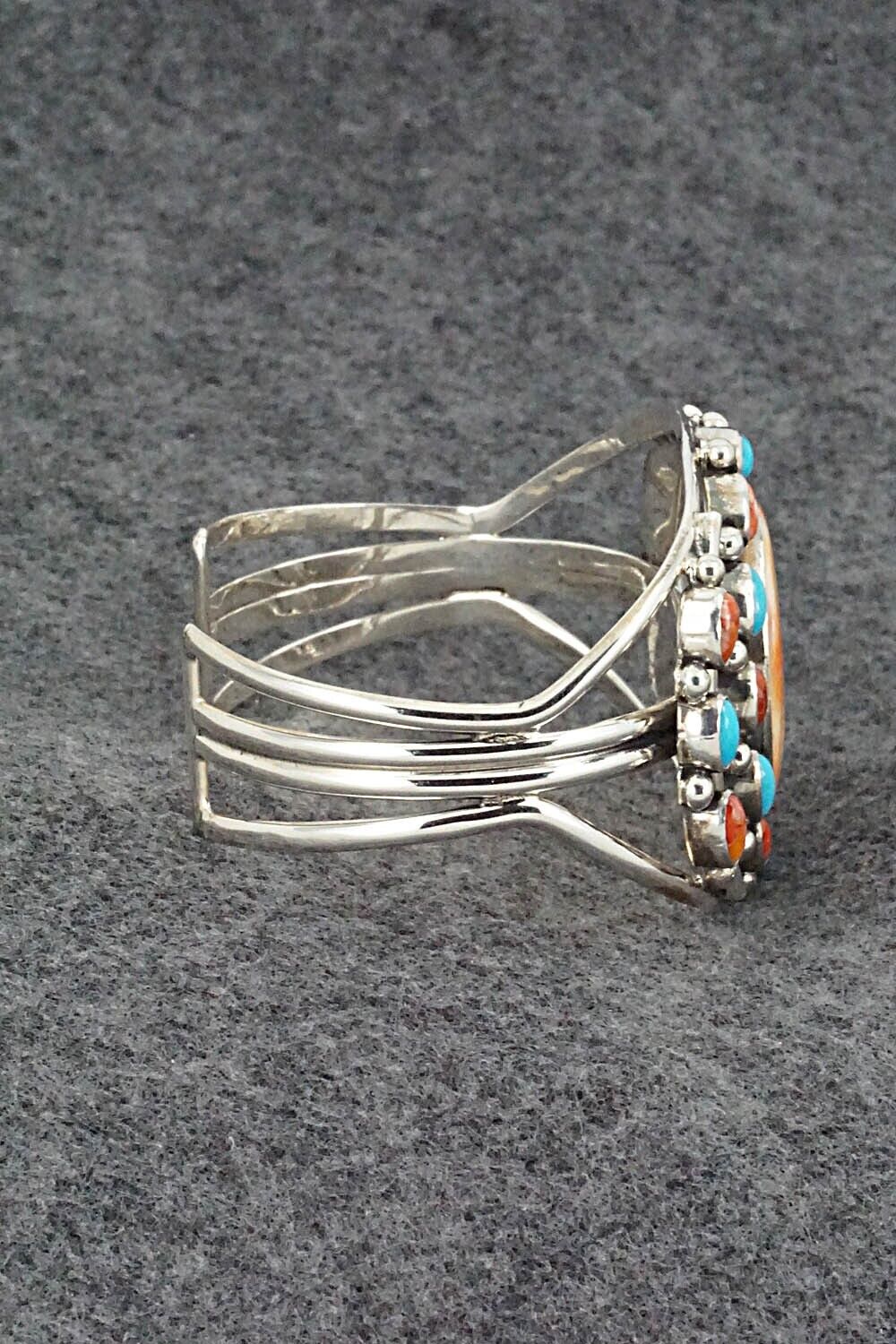 Turquoise, Spiny Oyster & Sterling Silver Bracelet - Roberta Begay