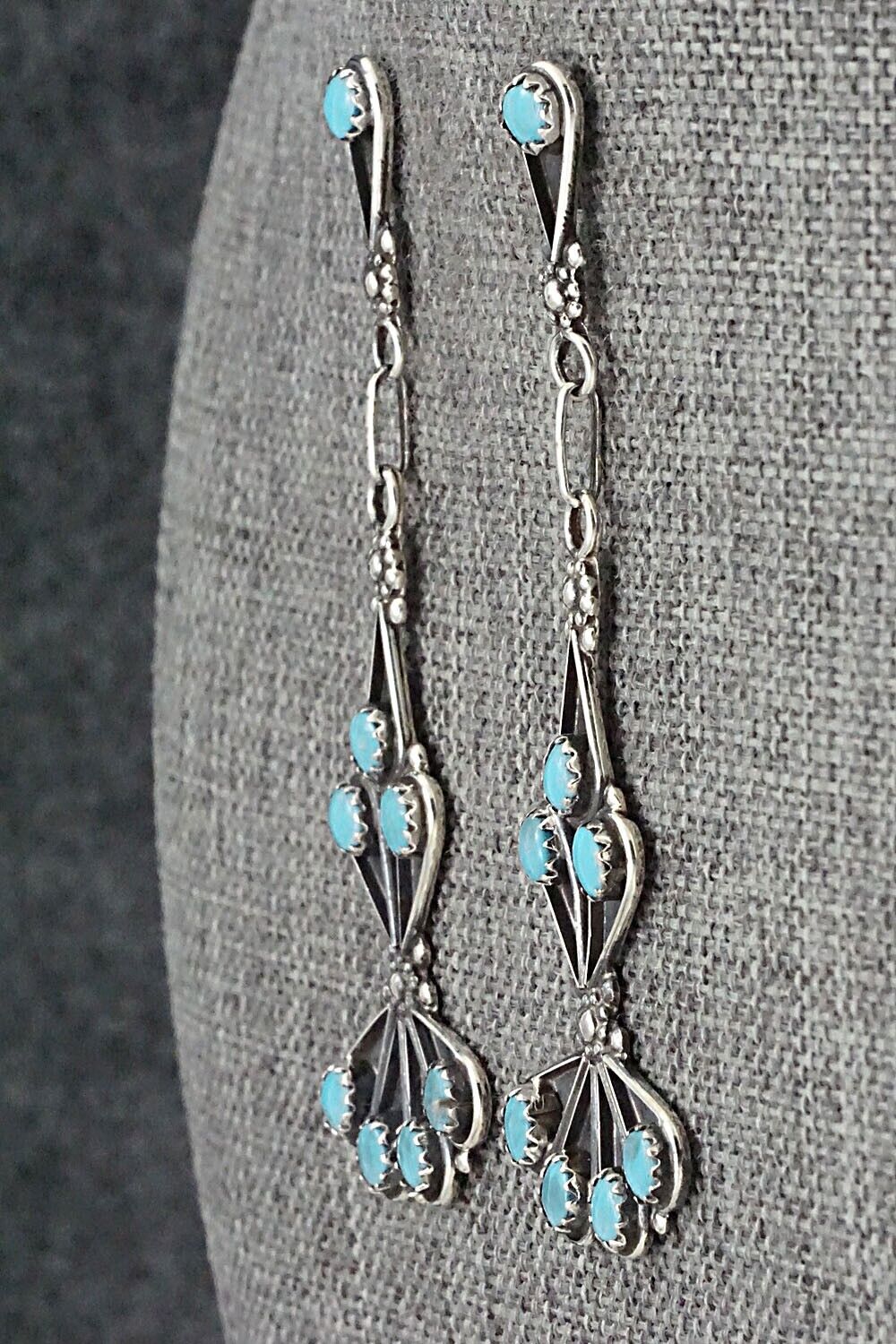 Turquoise & Sterling Silver Earrings - Vivianita Booqua