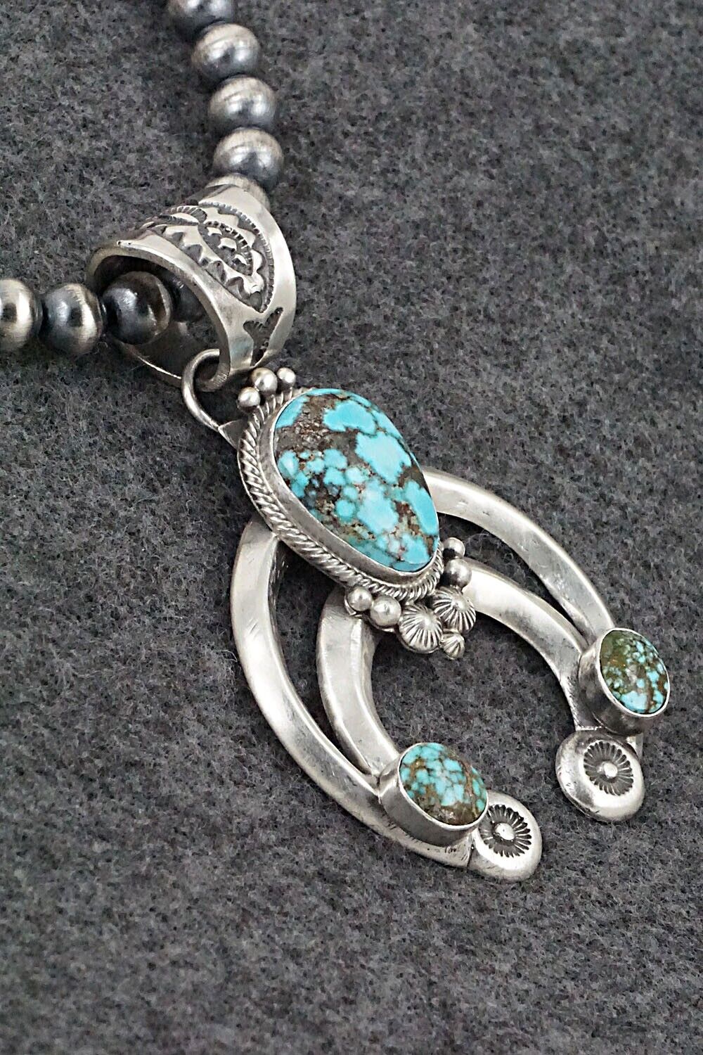 Turquoise & Sterling Silver Necklace - Tom Lewis