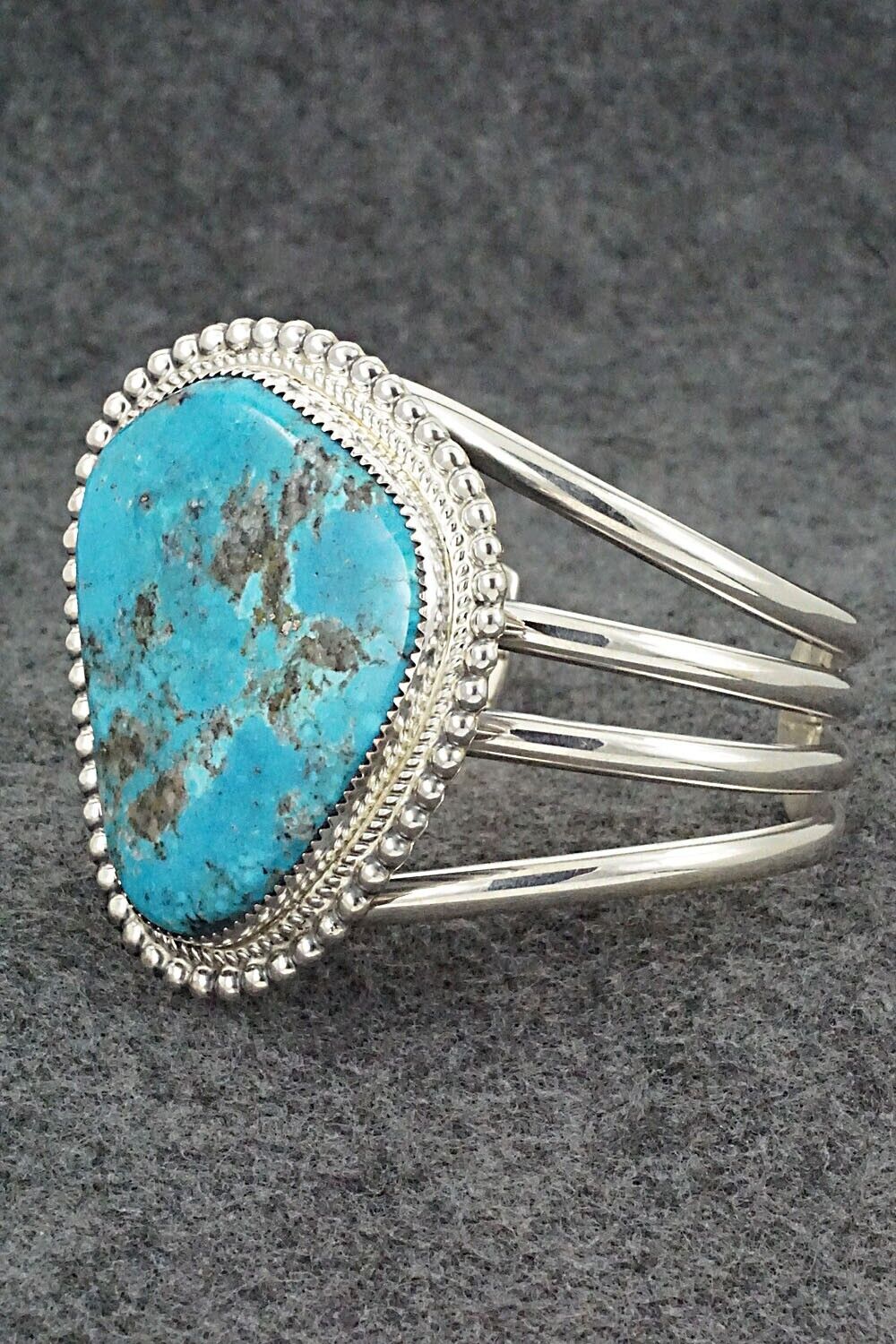 Turquoise & Sterling Silver Bracelet - Leslie Nez