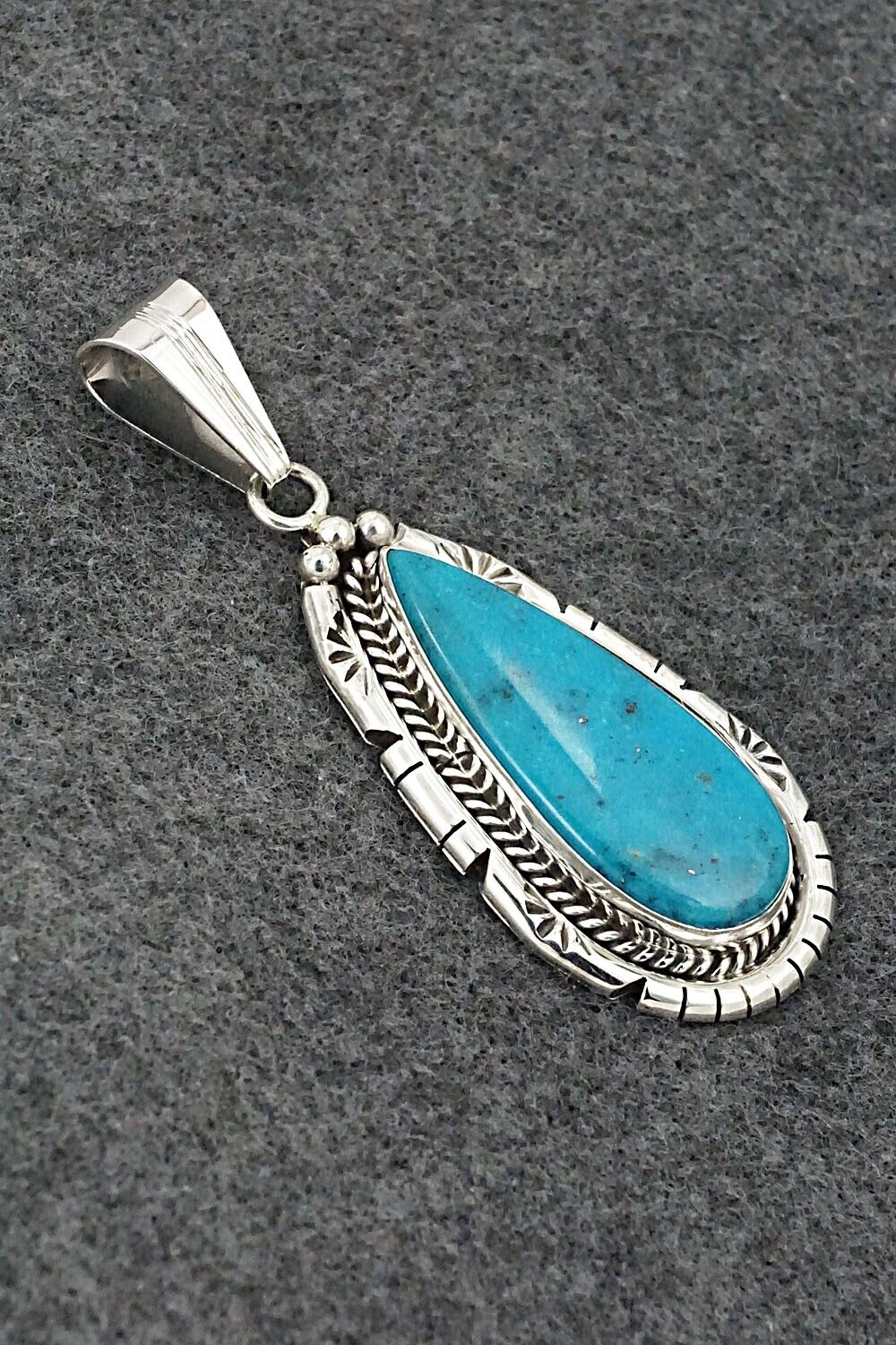 Turquoise & Sterling Silver Pendant - Samuel Yellowhair