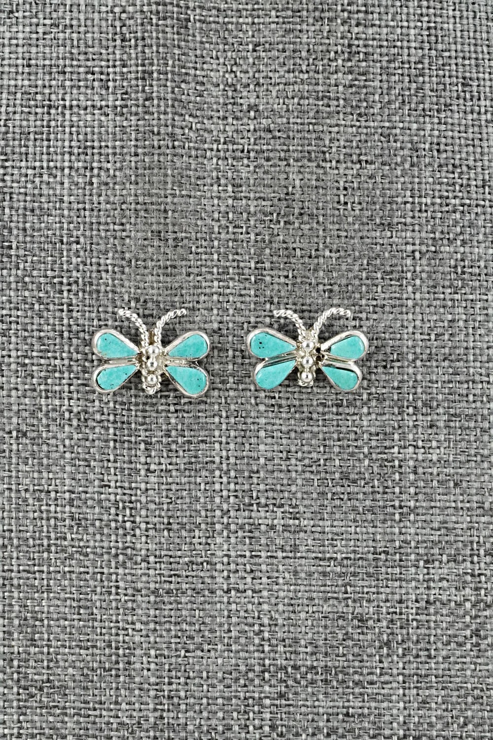 Turquoise and Sterling Silver Earrings - Gilbert Weebothee