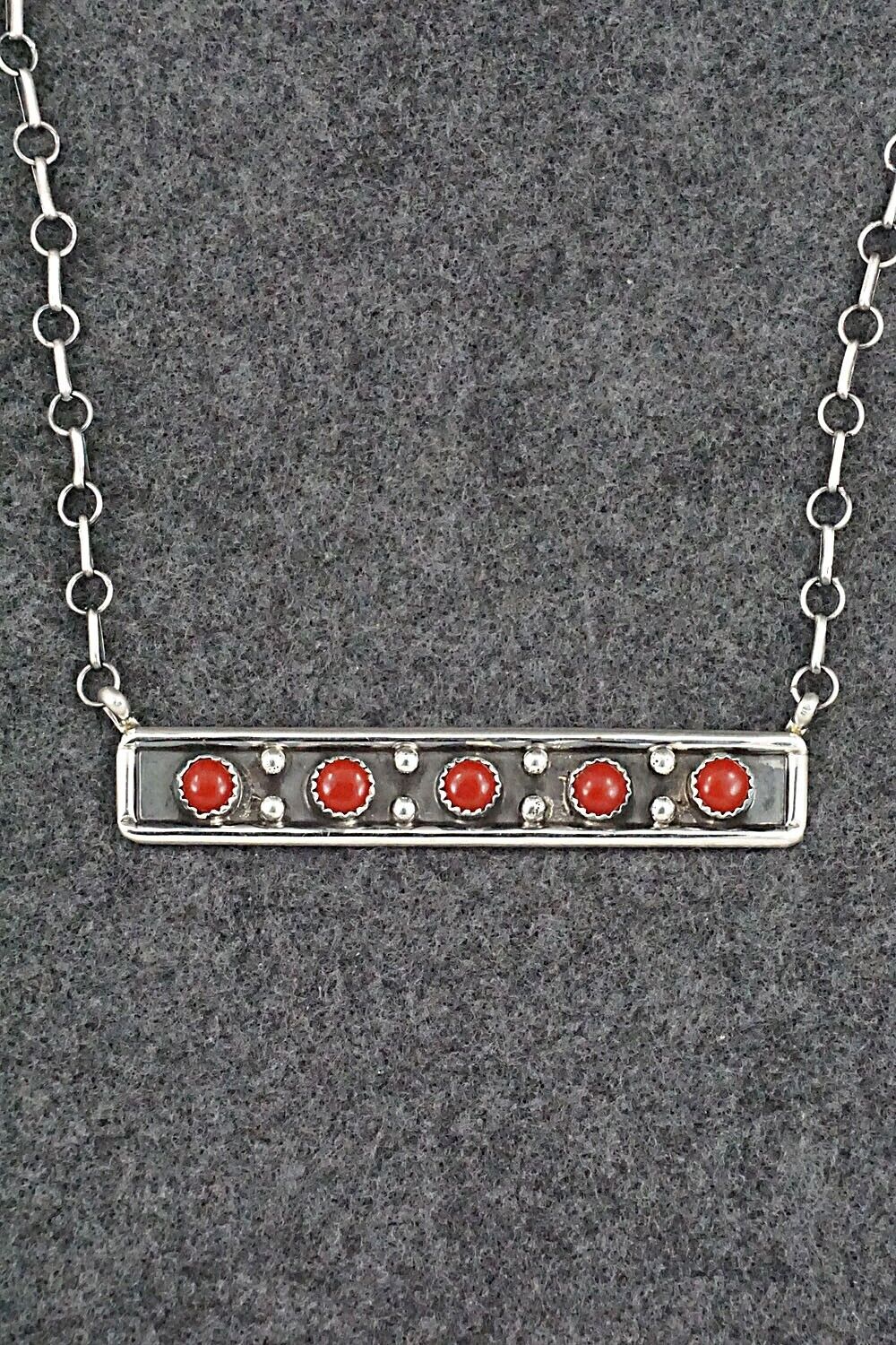 Coral & Sterling Silver Necklace - Paul Largo