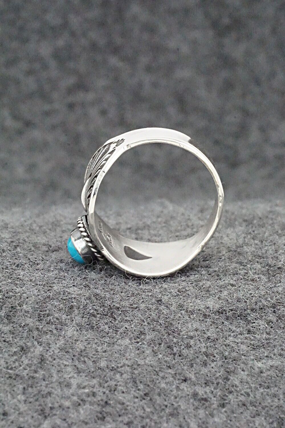 Turquoise & Sterling Silver Ring - Derrick Gordon - Size 9.5