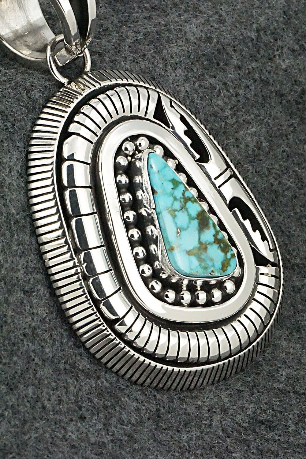 Turquoise & Sterling Silver Pendant - Jonathan Nez