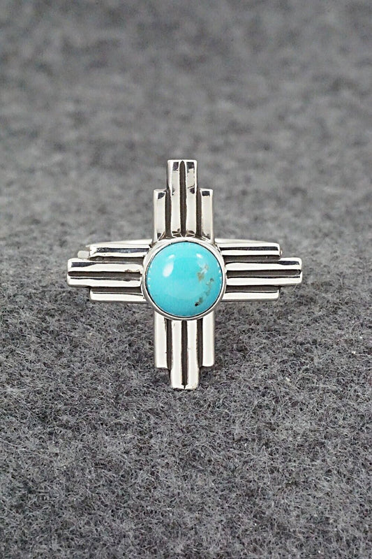 Turquoise and Sterling Silver Ring - Raymond Coriz - Size 10