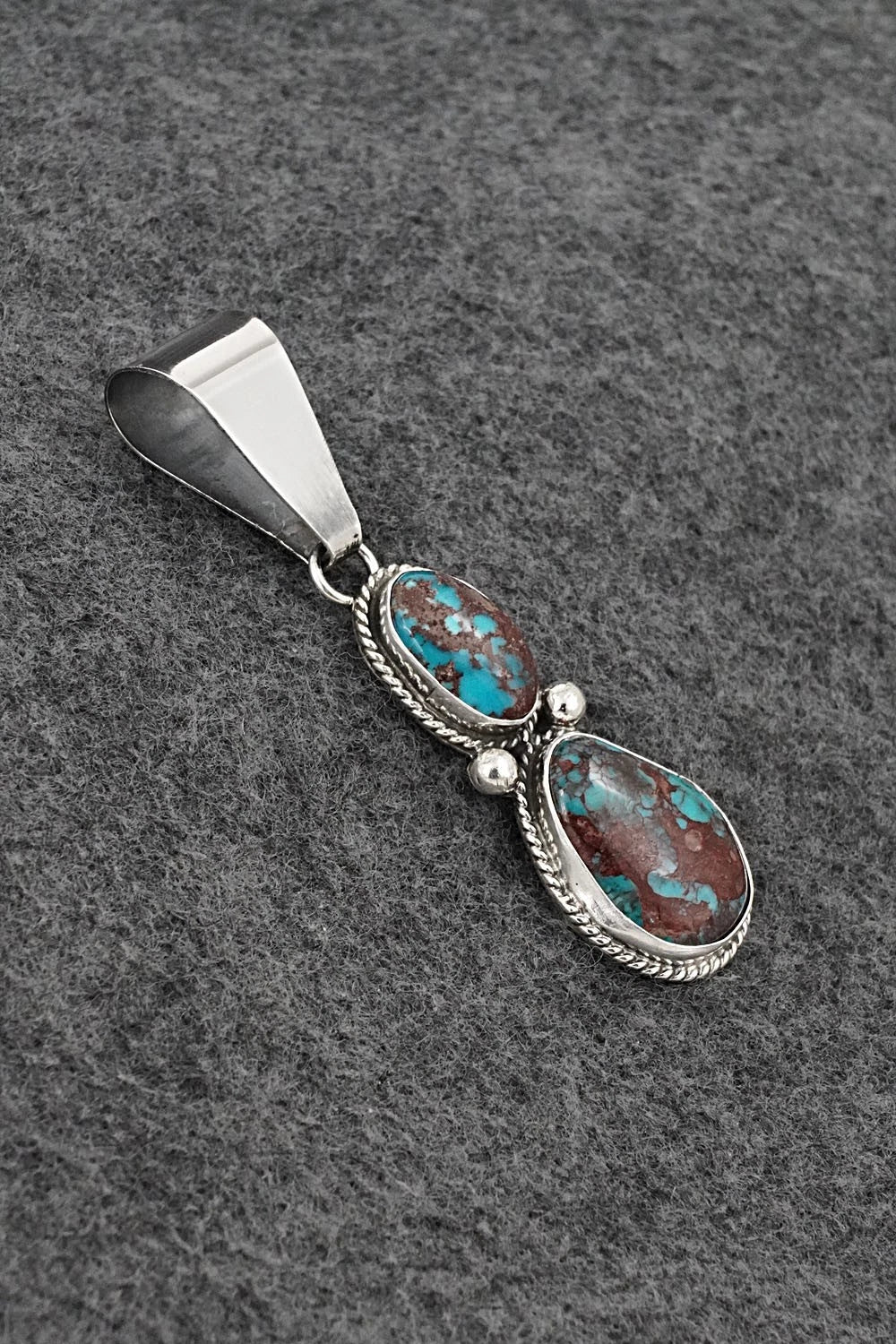 Turquoise & Sterling Silver Pendant - Eugene Gruber