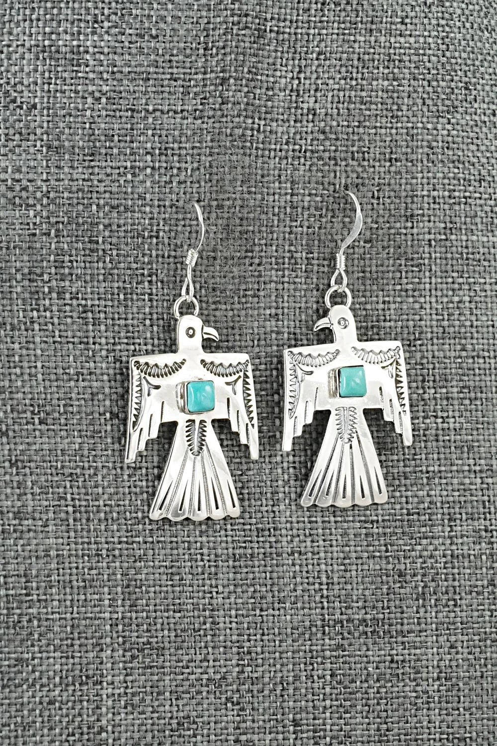 Turquoise & Sterling Silver Earrings - Jeremy Delgarito