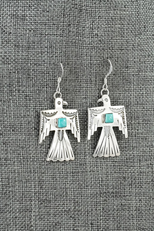 Turquoise & Sterling Silver Earrings - Jeremy Delgarito