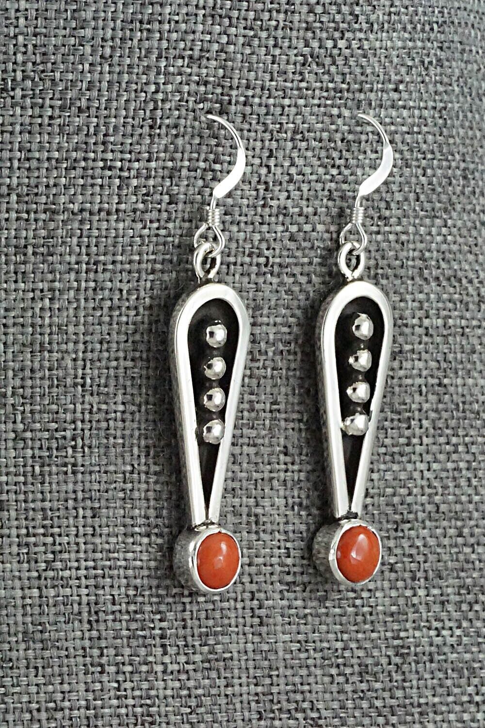 Coral & Sterling Silver Necklace & Earrings Set - Jonathan Nez