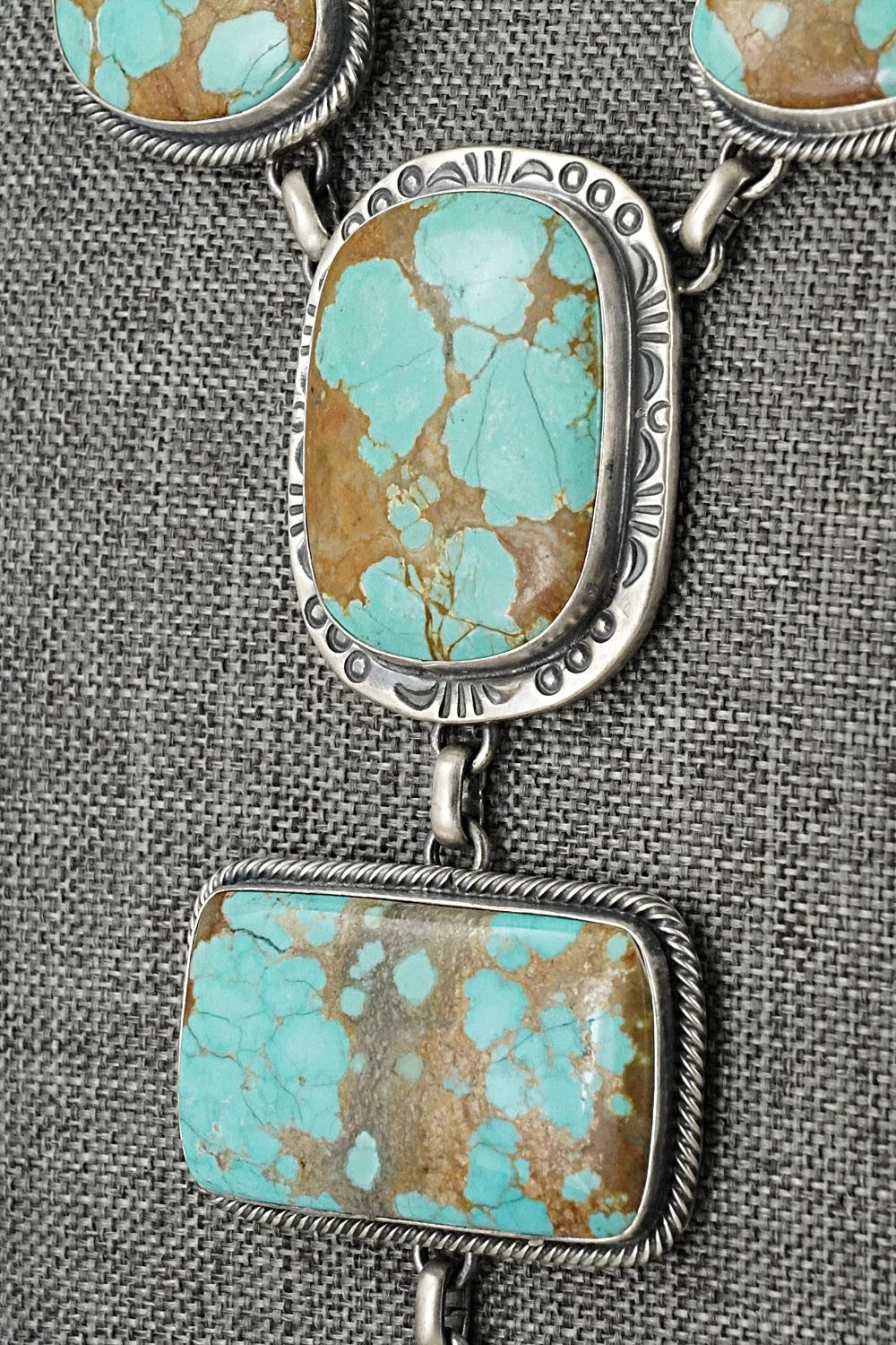 Turquoise & Sterling Silver Necklace and Earrings Set - Paul Livingston