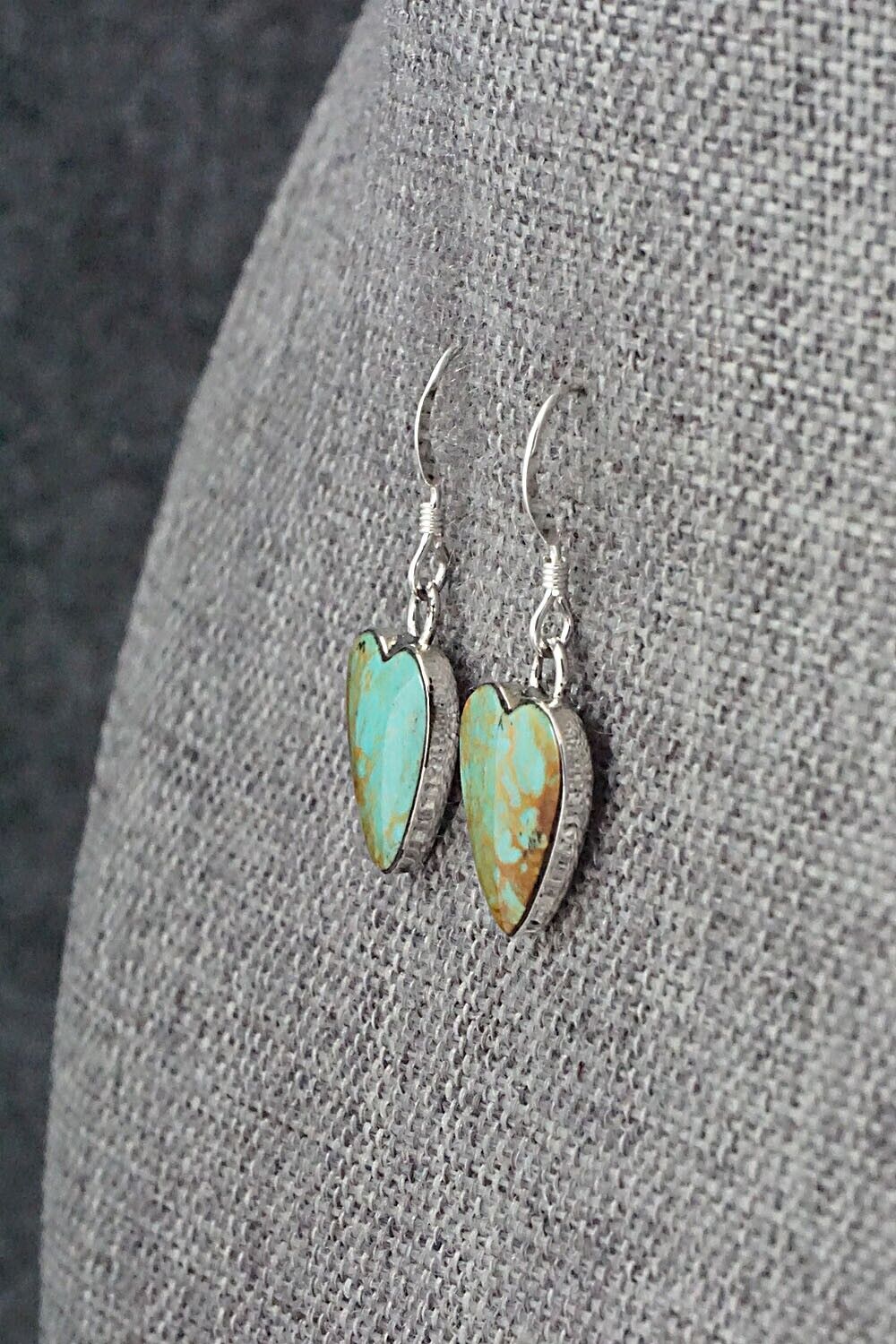 Turquoise and Sterling Silver Earrings - Sonyei Coho