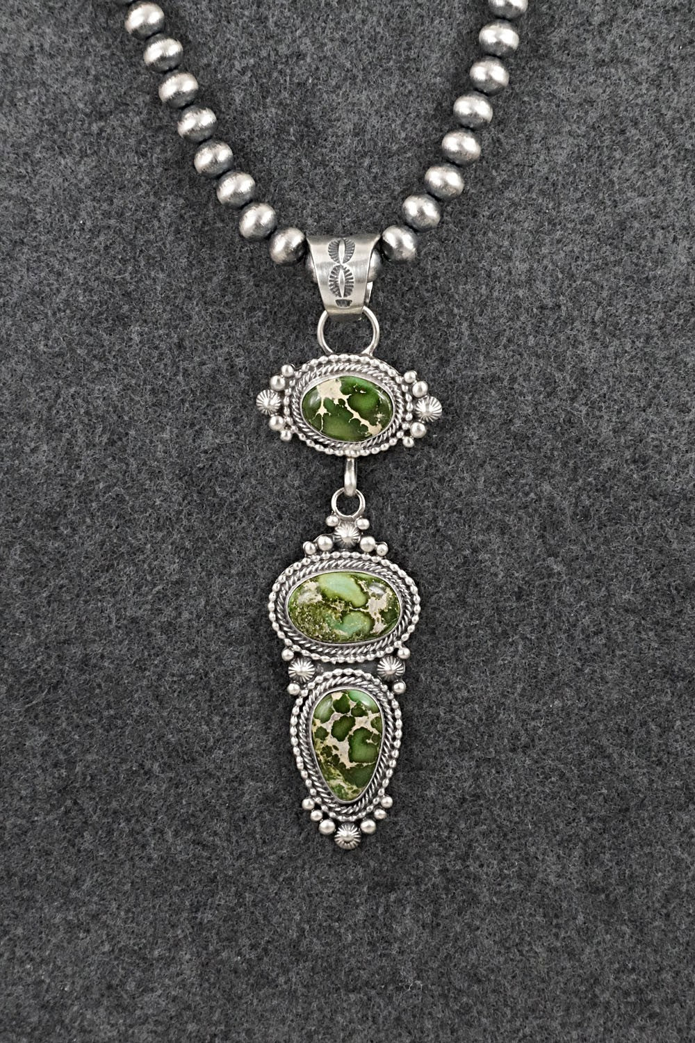 Turquoise & Sterling Silver Necklace - Tom Lewis