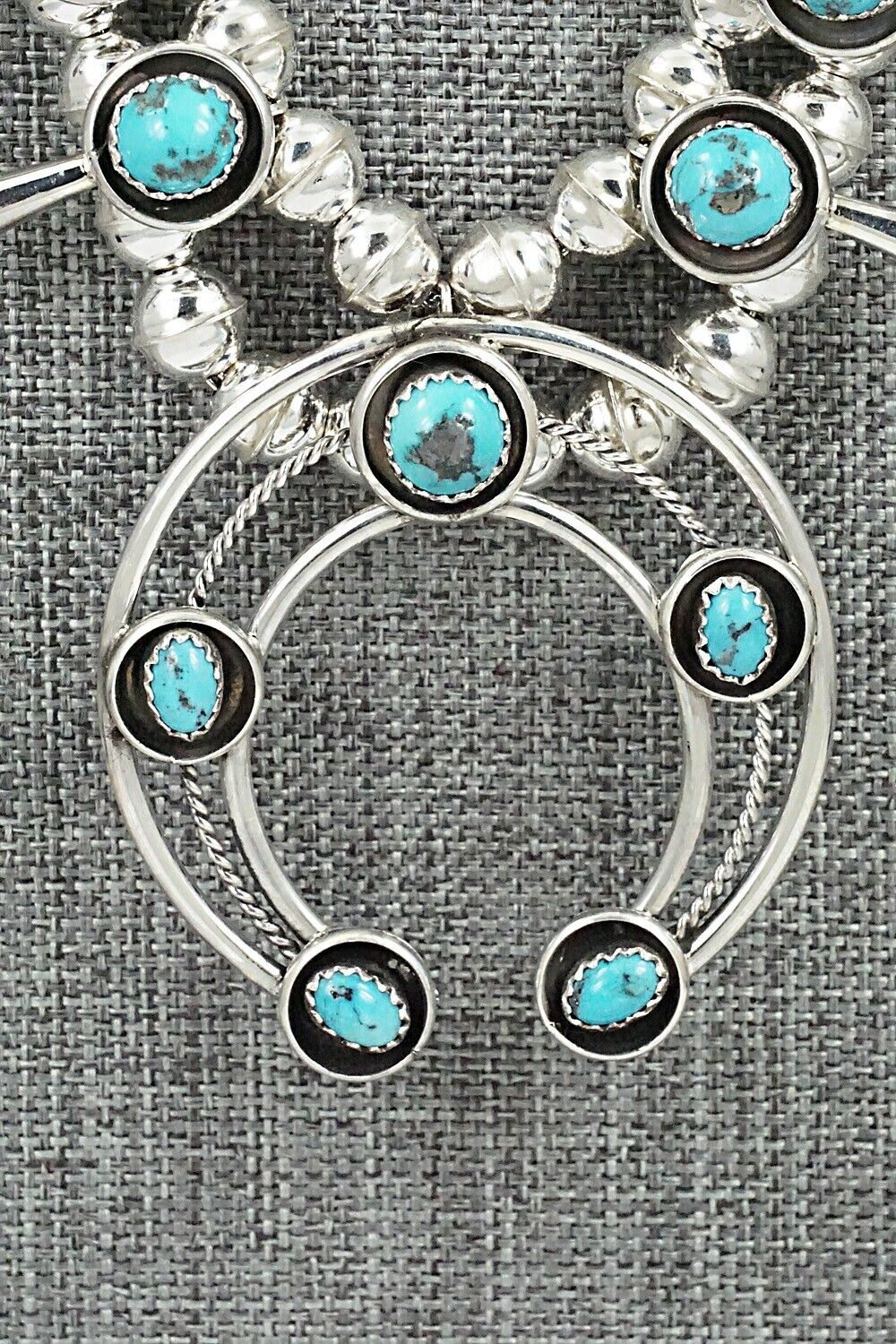 Turquoise & Sterling Silver Squash Blossom Set - Phil Garcia