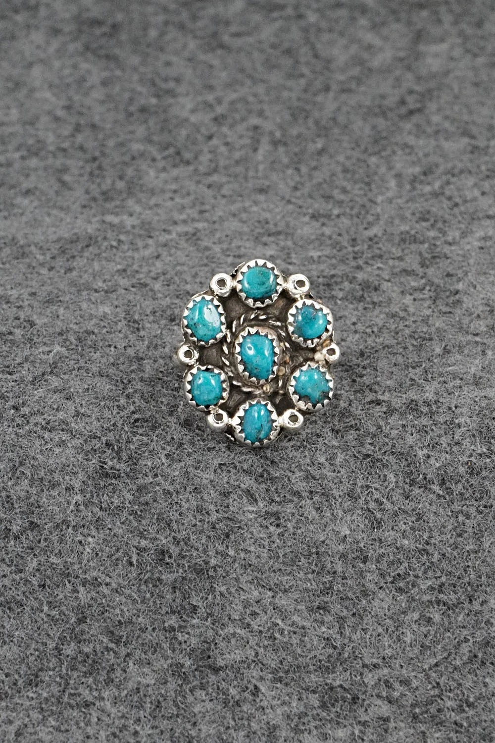 Turquoise & Sterling Silver Ring - Priscilla Reeder - Size 7.5