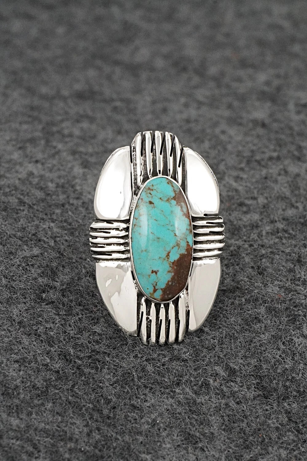 Turquoise & Sterling Silver Ring - Mike Smith - Size 6