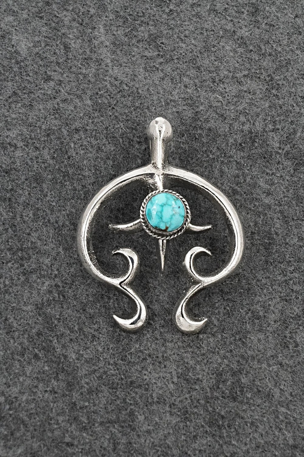 Turquoise & Sterling Silver Pendant - Leonard Maloney