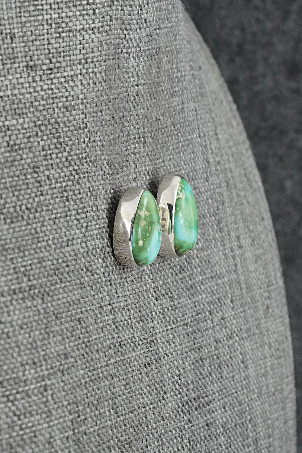 Turquoise & Sterling Silver Earrings - Eugene Gruber