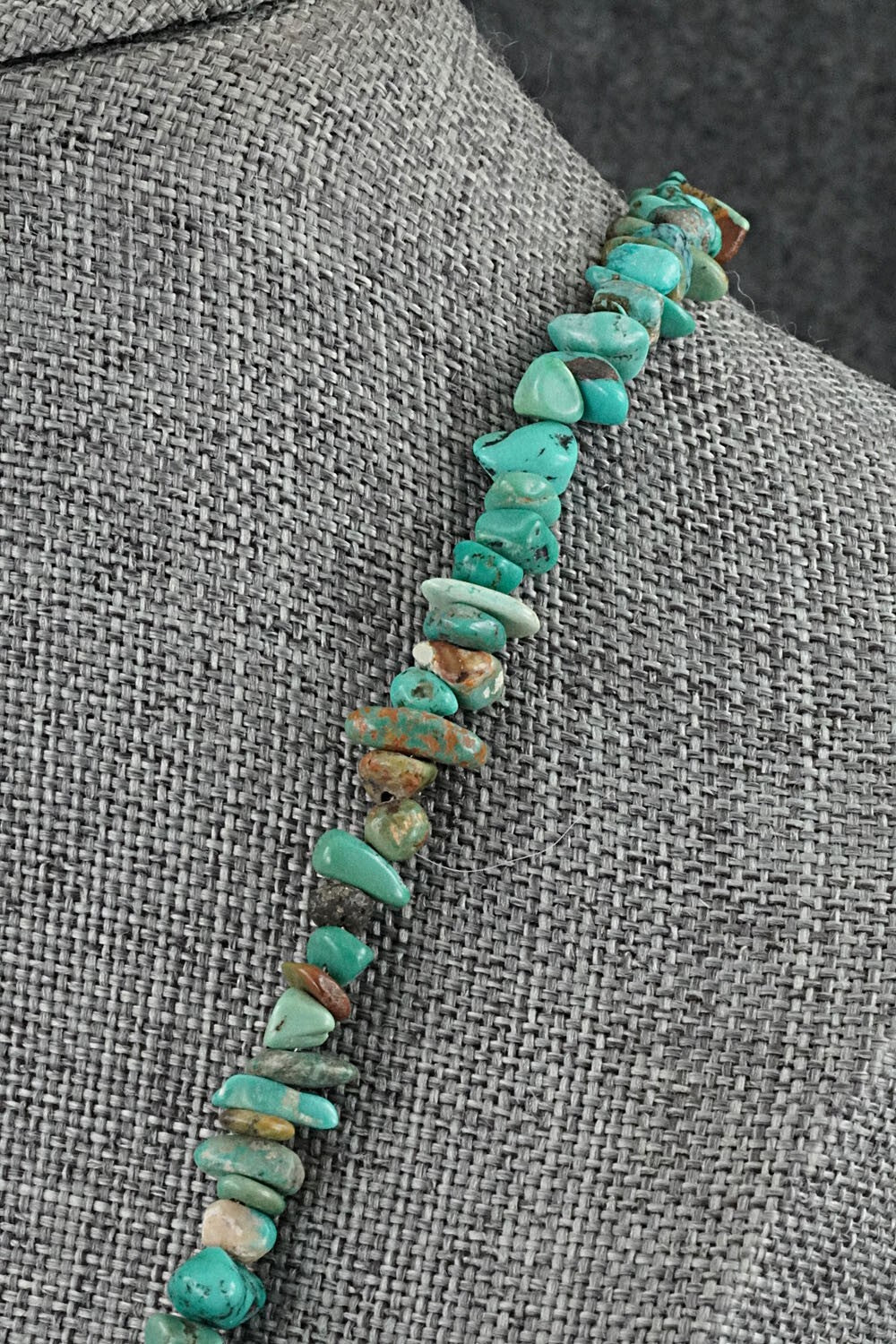 Turquoise & Sterling Silver Necklace 38" - Doreen Jake