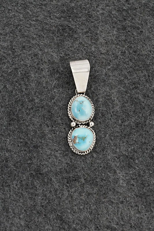 Turquoise & Sterling Silver Pendant - Eugene Gruber
