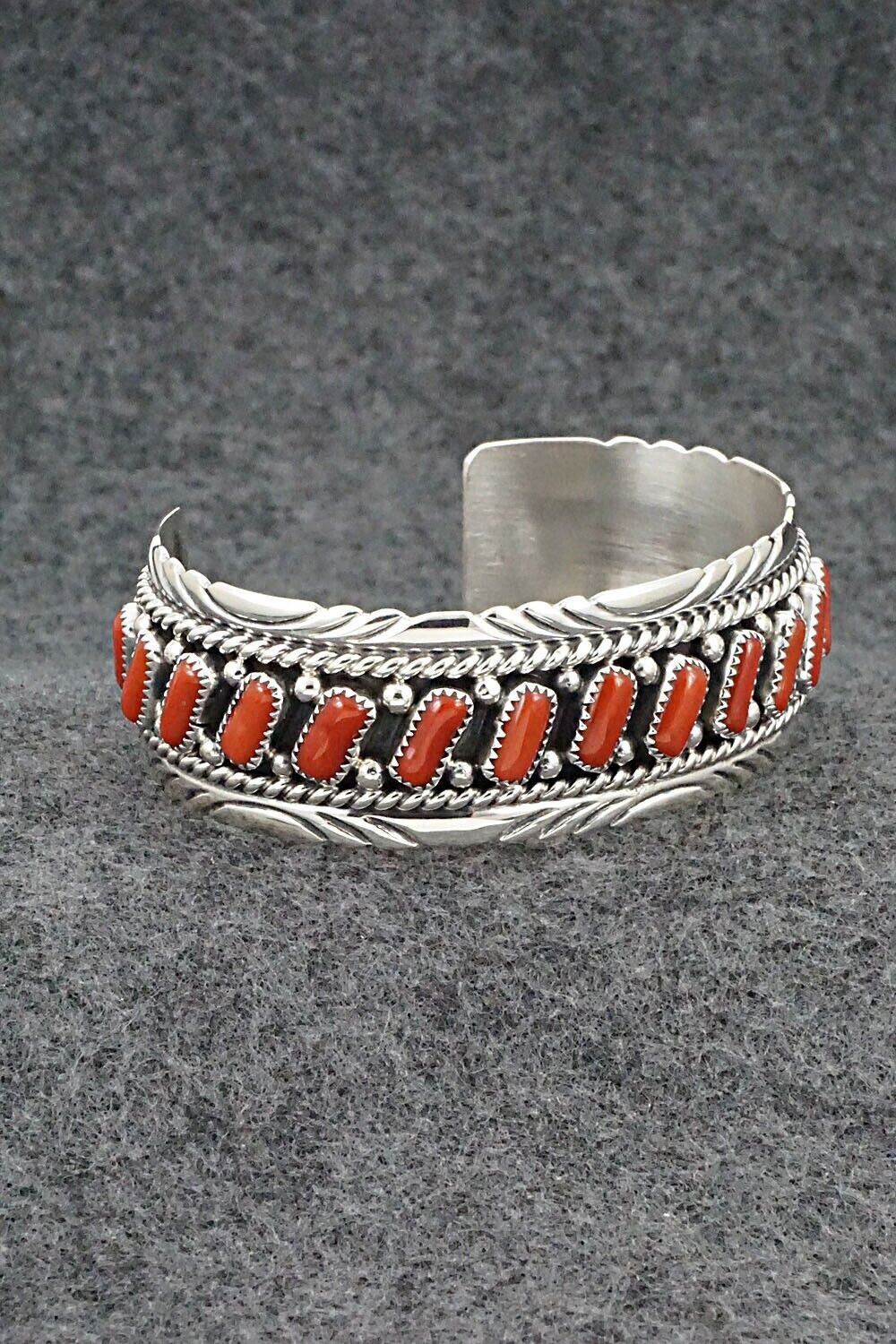 Coral & Sterling Silver Bracelet - Chester Charley