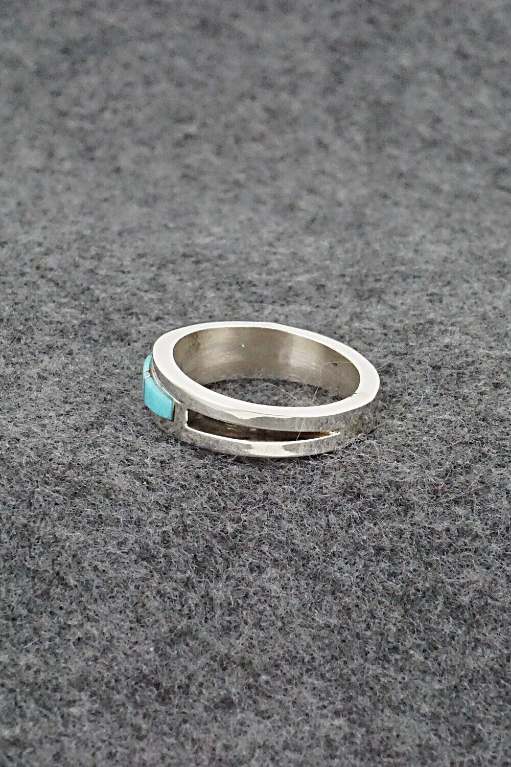 Turquoise & Sterling Silver Inlay Ring - Wilbert Muskett Jr. - Size 9.5