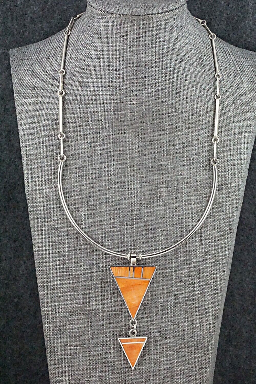 Spiny Oyster & Sterling Silver Necklace - Harold Smith