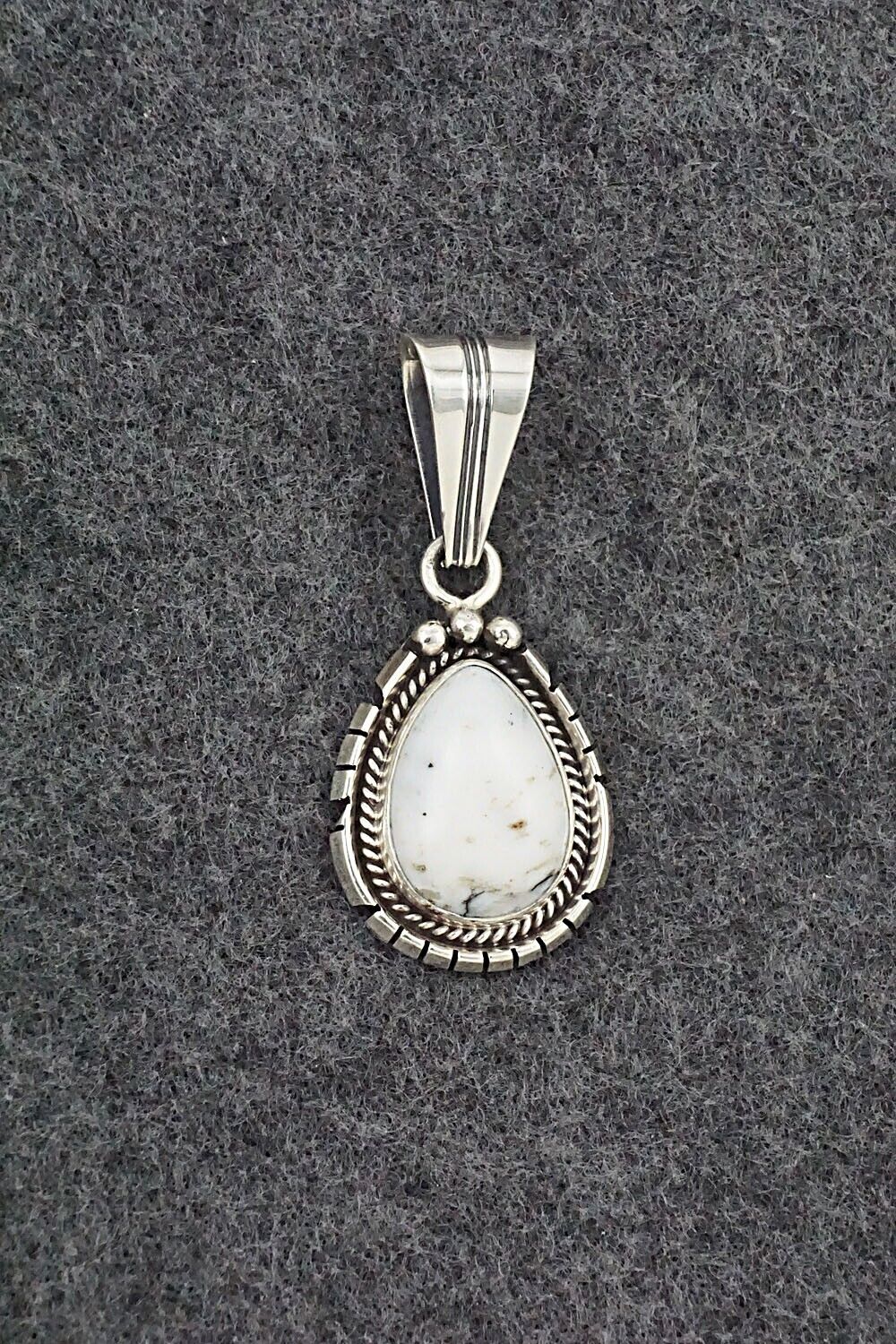 White Buffalo & Sterling Silver Pendant - Samuel Yellowhair