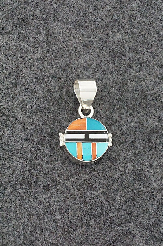 Multi-Stone & Sterling Silver Double-Sided Pendant - Edison Yazzie