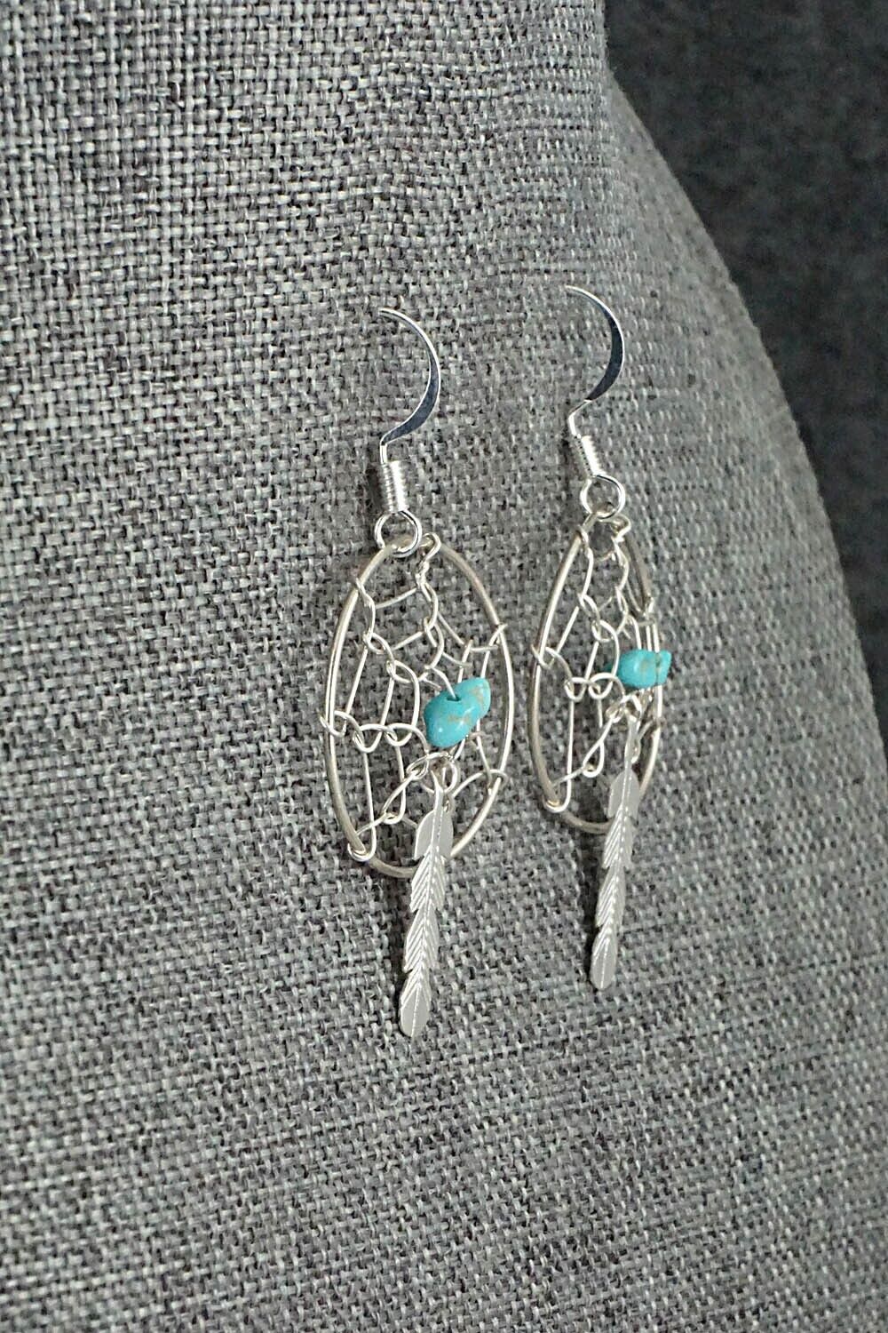 Turquoise & Sterling Silver Earrings - Helena Yazzie