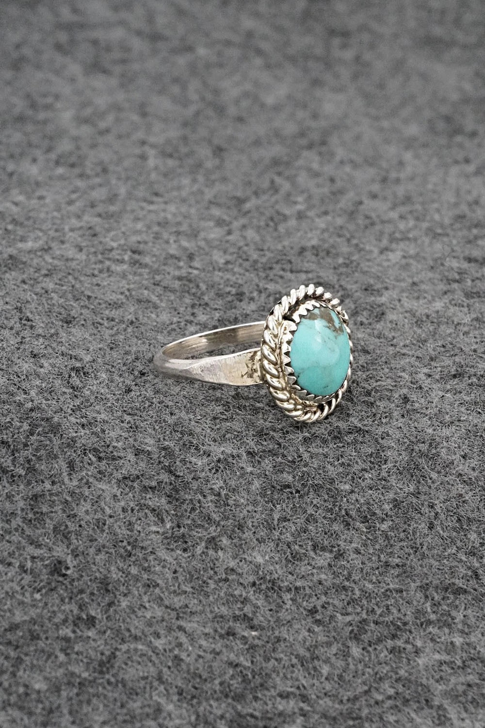 Turquoise & Sterling Silver Ring - Darius Arviso - Size 8