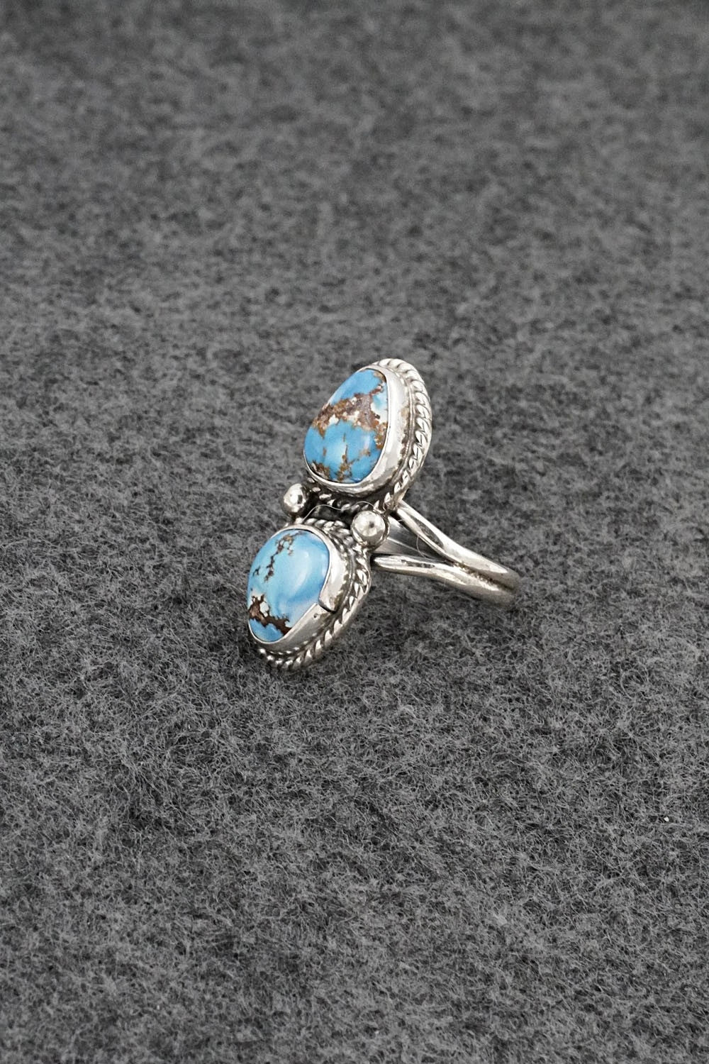 Turquoise & Sterling Silver Ring - Eugene Gruber - Size 5