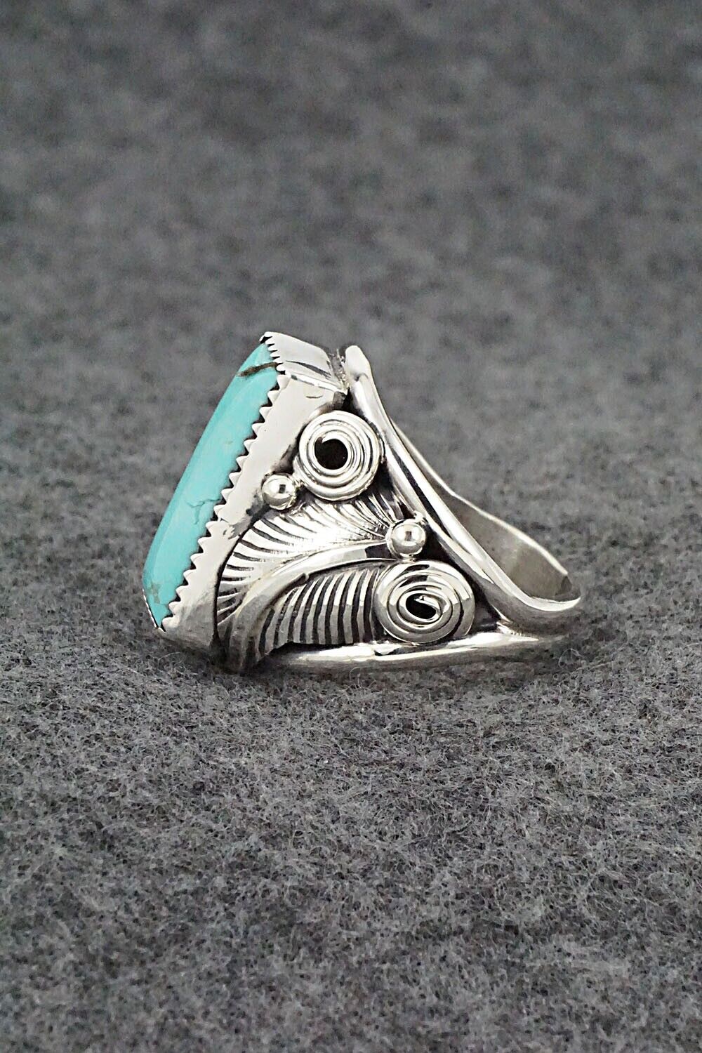 Turquoise & Sterling Silver Ring - Darrell Morgan - Size 10
