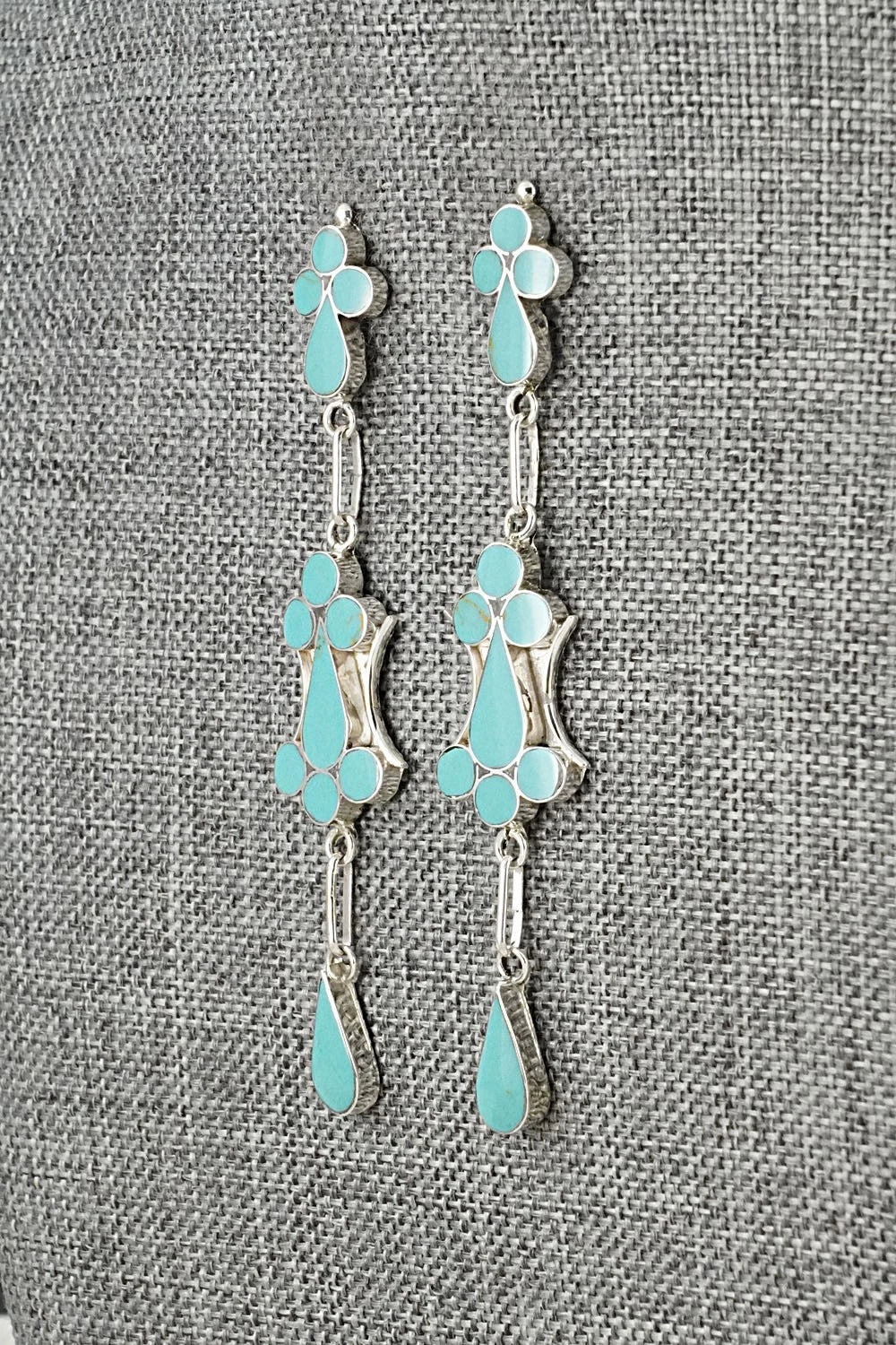 Turquoise & Sterling Silver Earrings - Vivianita Booqua