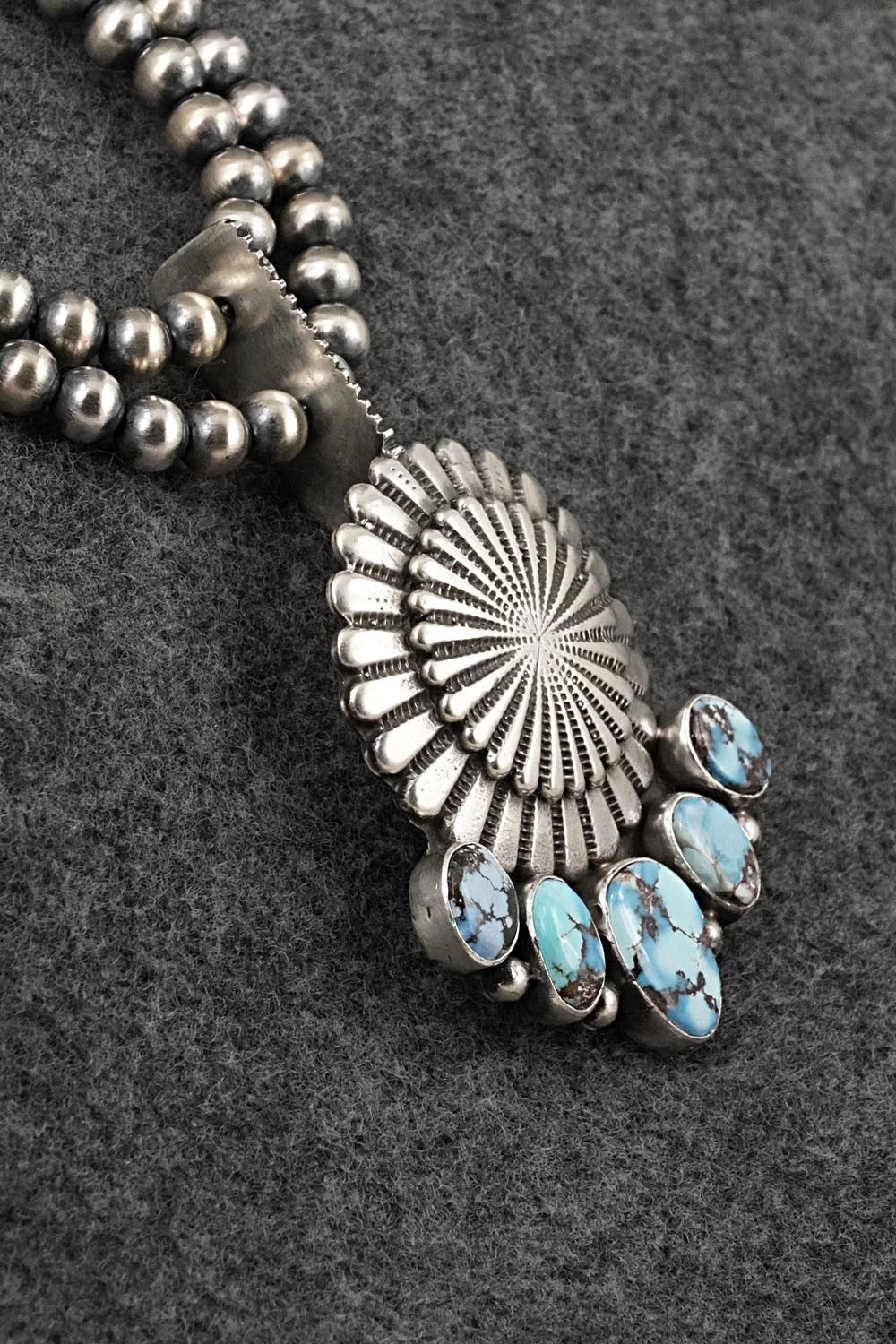 Turquoise & Sterling Silver Necklace - Tom Lewis