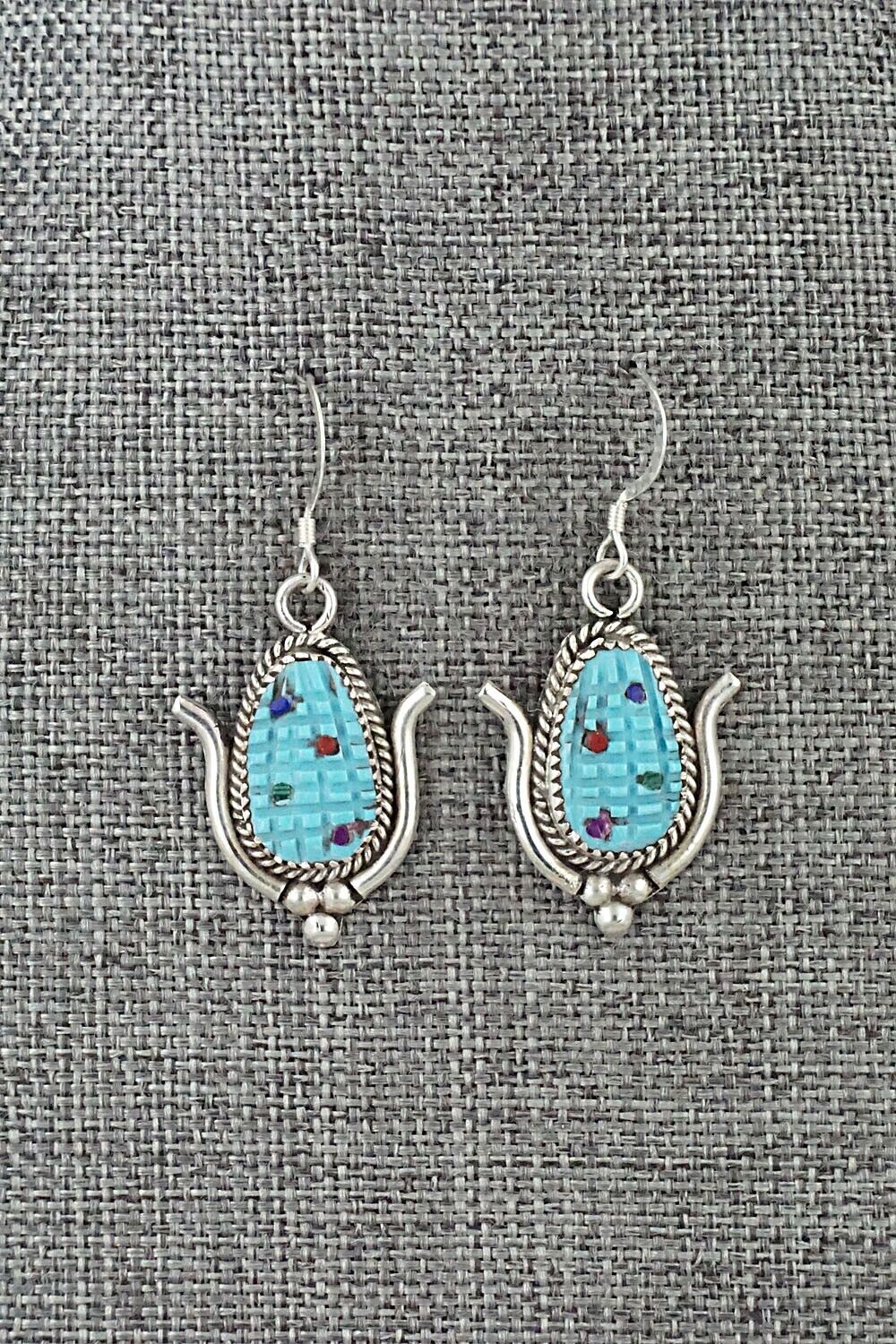 Turquoise & Sterling Silver Earrings - Tracy Bowekaty