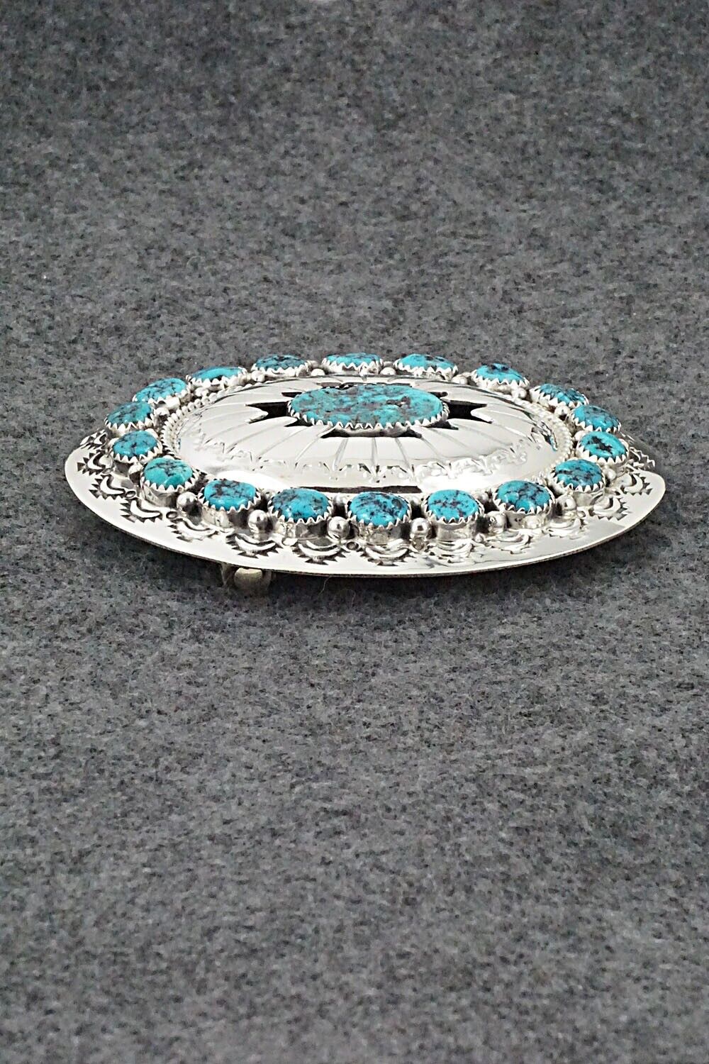 Turquoise & Sterling Silver Belt Buckle - Wilbert Muskett Sr.