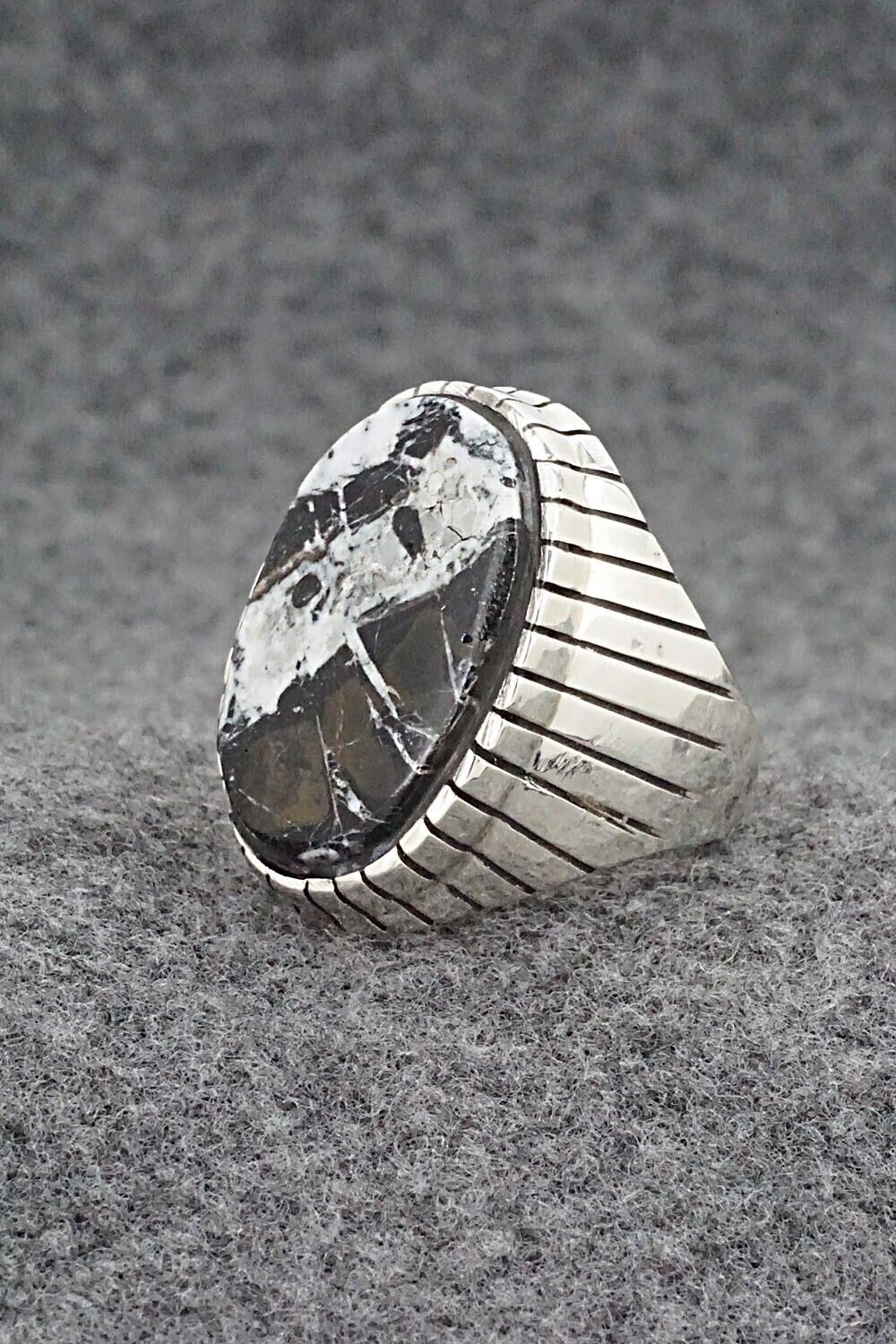 White Buffalo & Sterling Silver Ring - Trevor Jack - Size 9.75