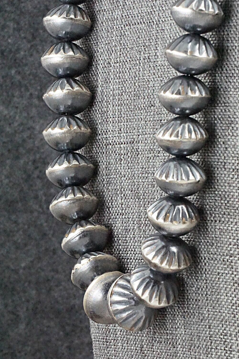 Navajo Pearl Sterling Silver Necklace Set - Virginia Tso