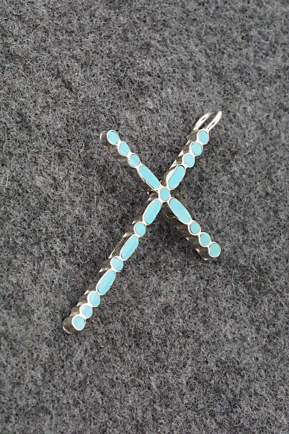 Turquoise & Sterling Silver Pendant - Rupert Shetima