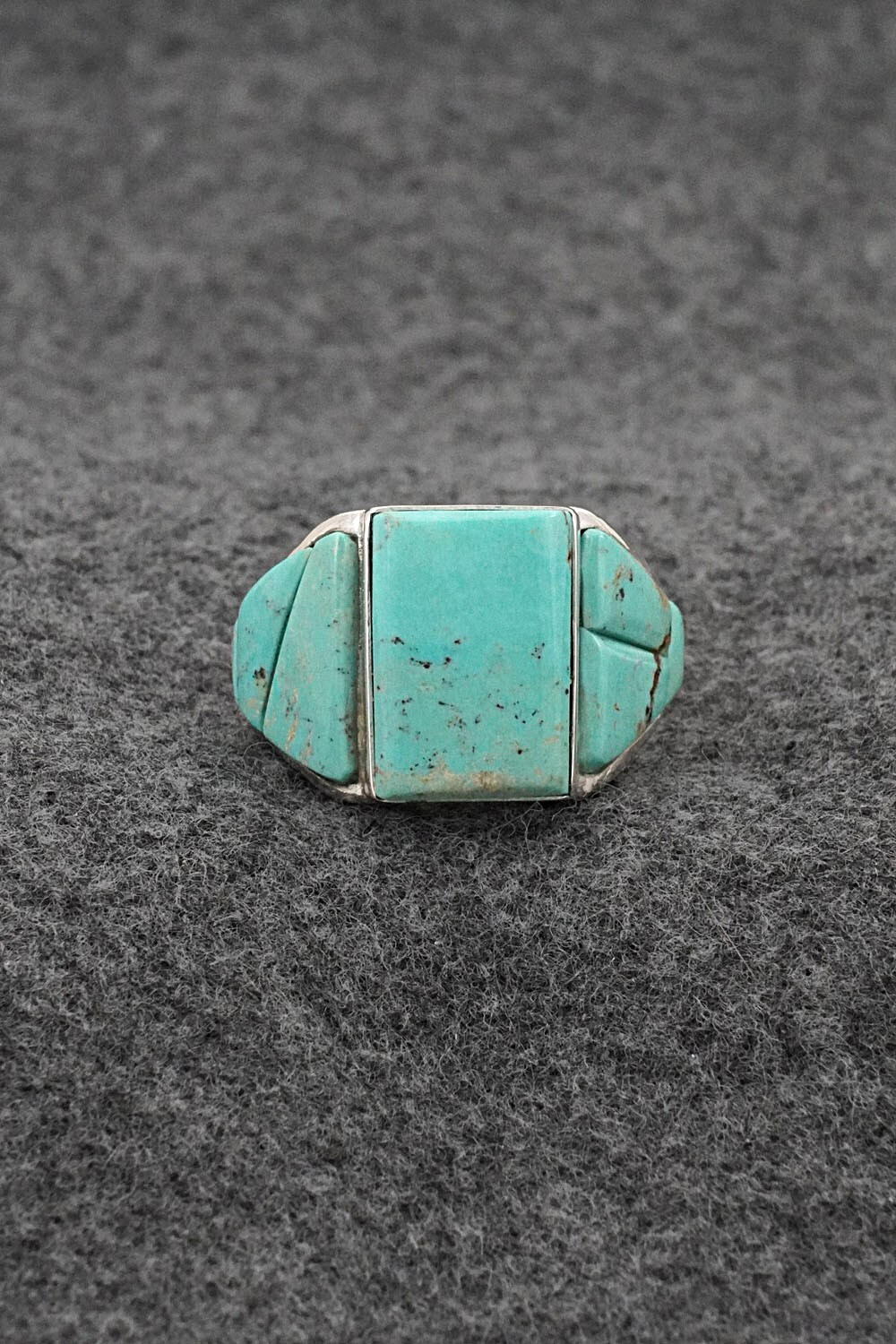 Turquoise & Sterling Silver Ring - Bevis Tsadiasi - Size 12