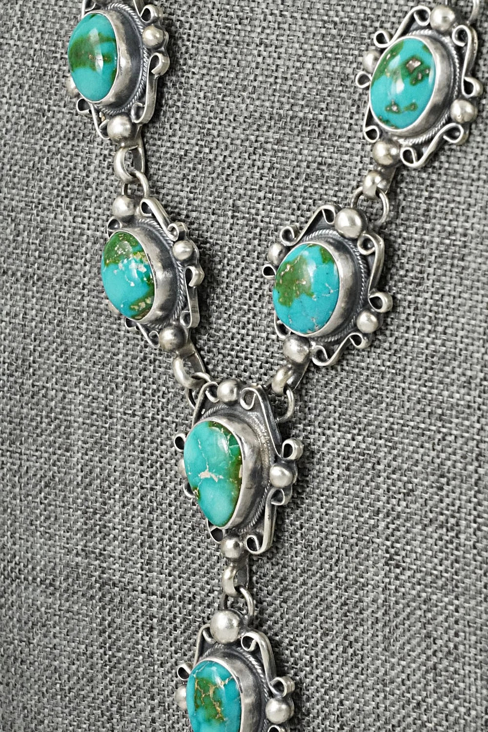 Turquoise & Sterling Silver Necklace and Earrings Set - Kathleen Livingston