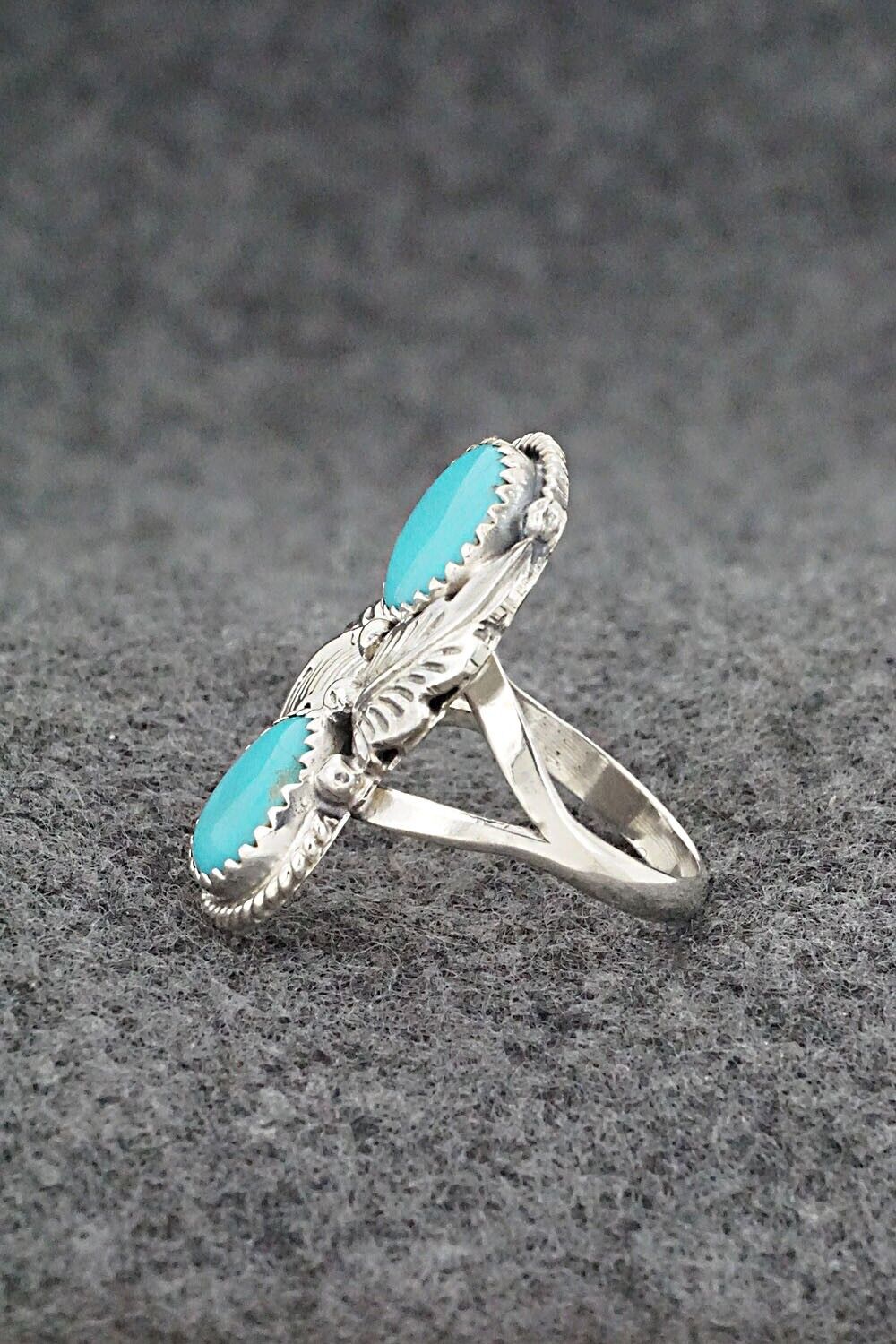Turquoise & Sterling Silver Ring - Jerryson Henio - Size 6.5
